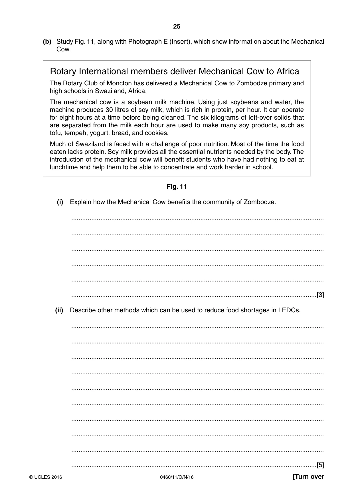Cambridge IGCSE Geography 0460 2016 Oct/Nov Paper 1 · Variant 1 question paper, page 25 of 28