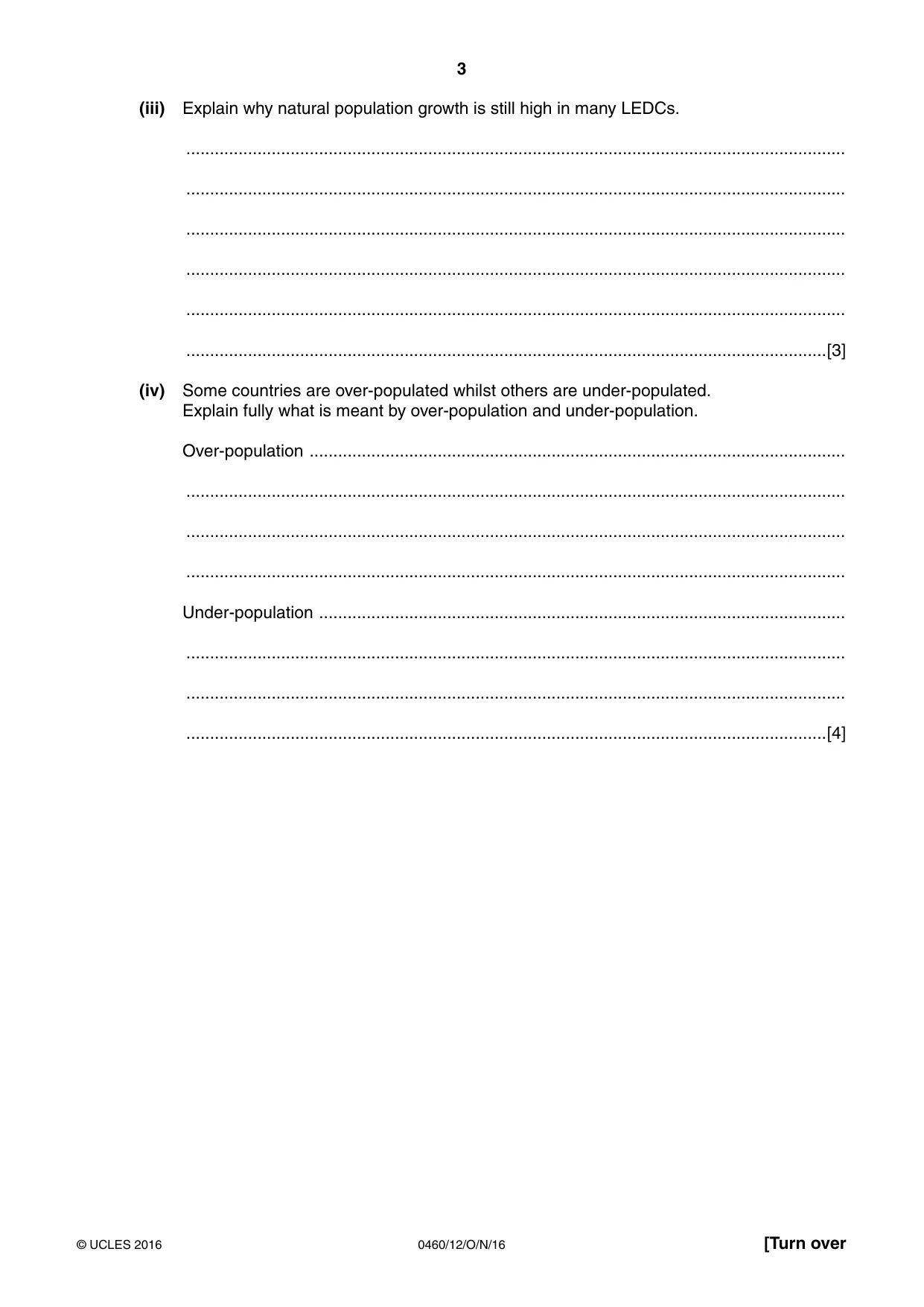 Cambridge IGCSE Geography 0460 2016 Oct/Nov Paper 1 · Variant 2 question paper, page 3 of 36