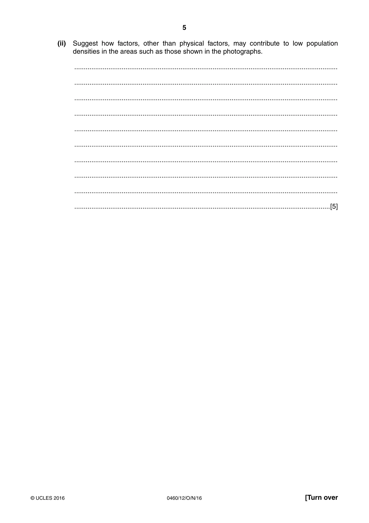 Cambridge IGCSE Geography 0460 2016 Oct/Nov Paper 1 · Variant 2 question paper, page 5 of 36