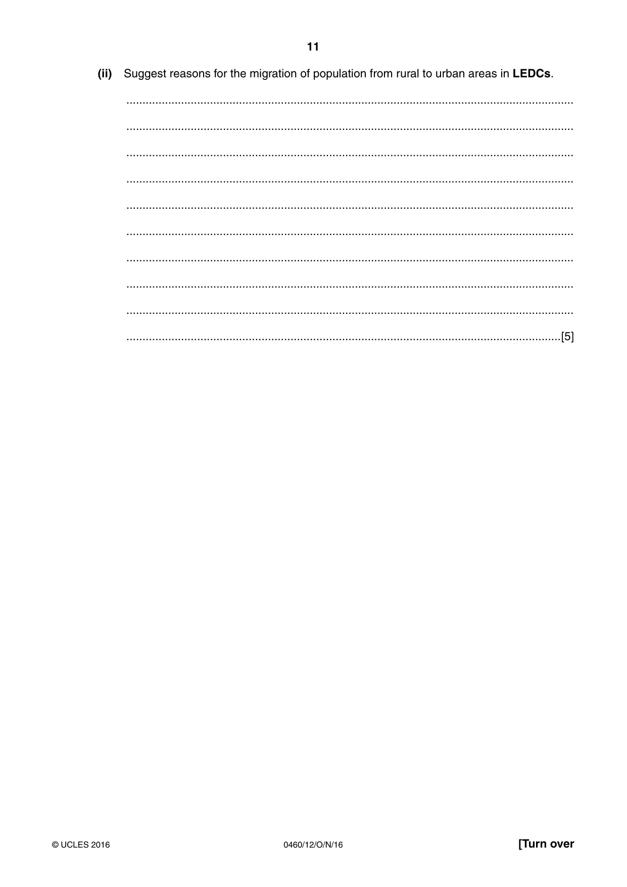 Cambridge IGCSE Geography 0460 2016 Oct/Nov Paper 1 · Variant 2 question paper, page 11 of 36