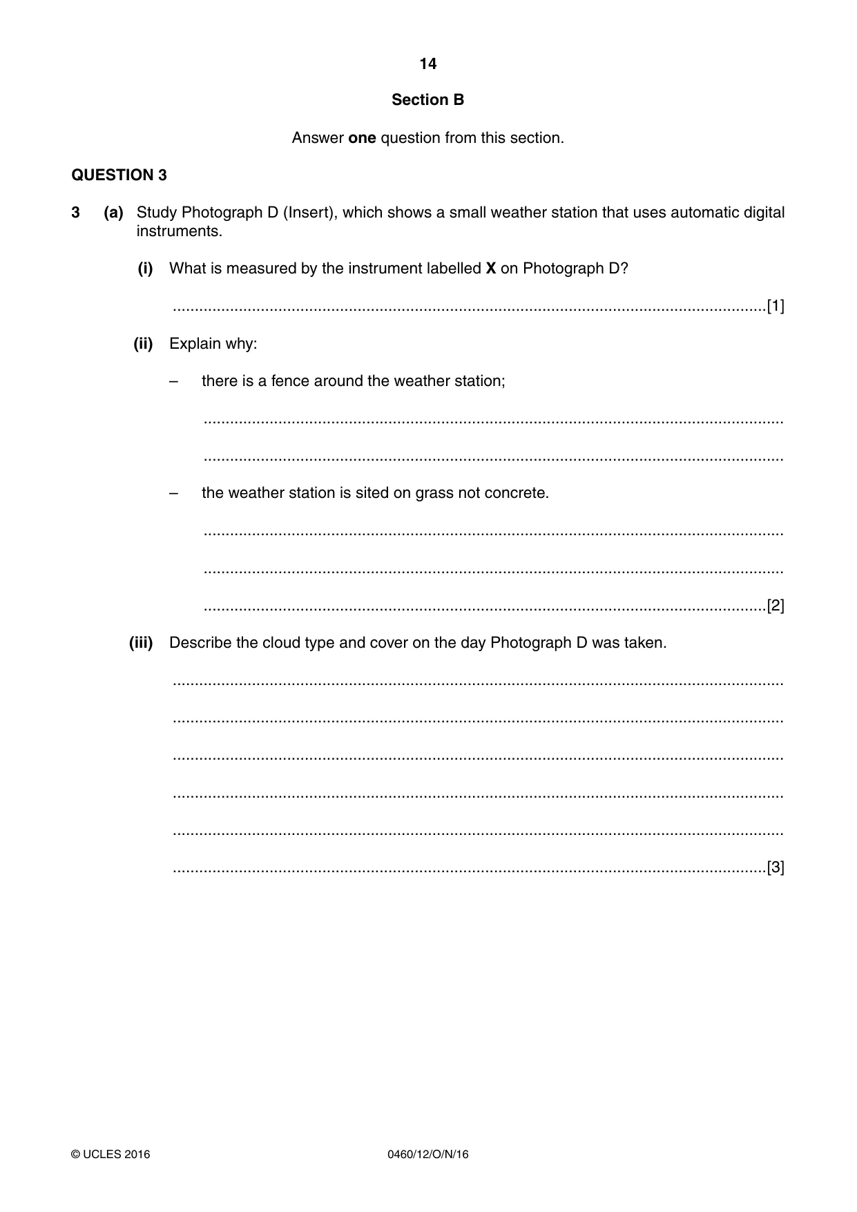 Cambridge IGCSE Geography 0460 2016 Oct/Nov Paper 1 · Variant 2 question paper, page 14 of 36