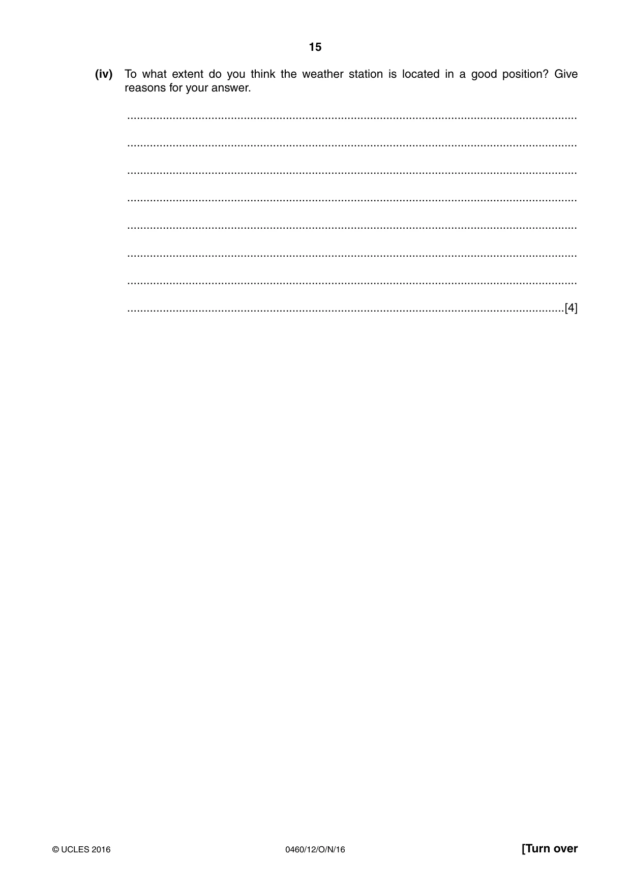 Cambridge IGCSE Geography 0460 2016 Oct/Nov Paper 1 · Variant 2 question paper, page 15 of 36
