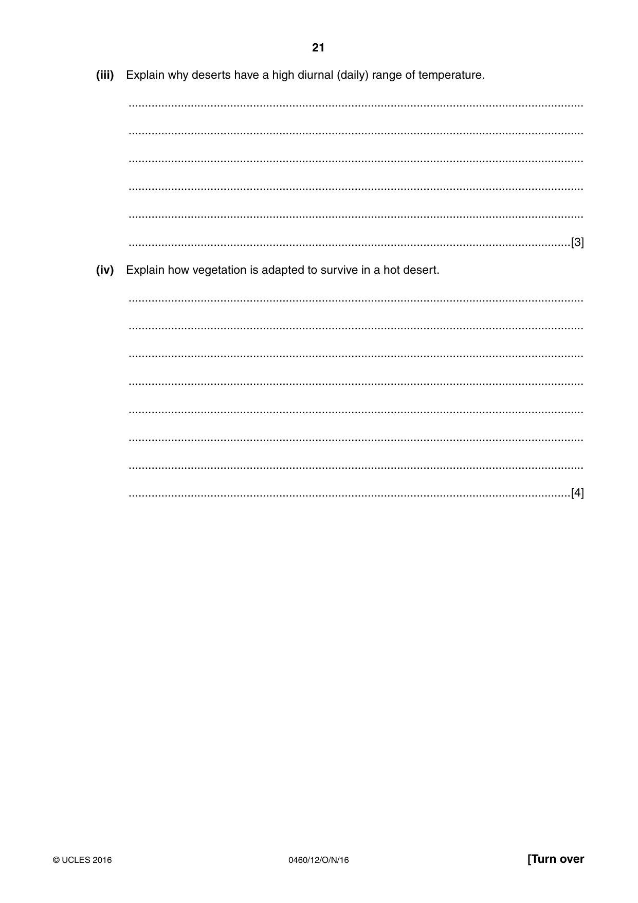 Cambridge IGCSE Geography 0460 2016 Oct/Nov Paper 1 · Variant 2 question paper, page 21 of 36