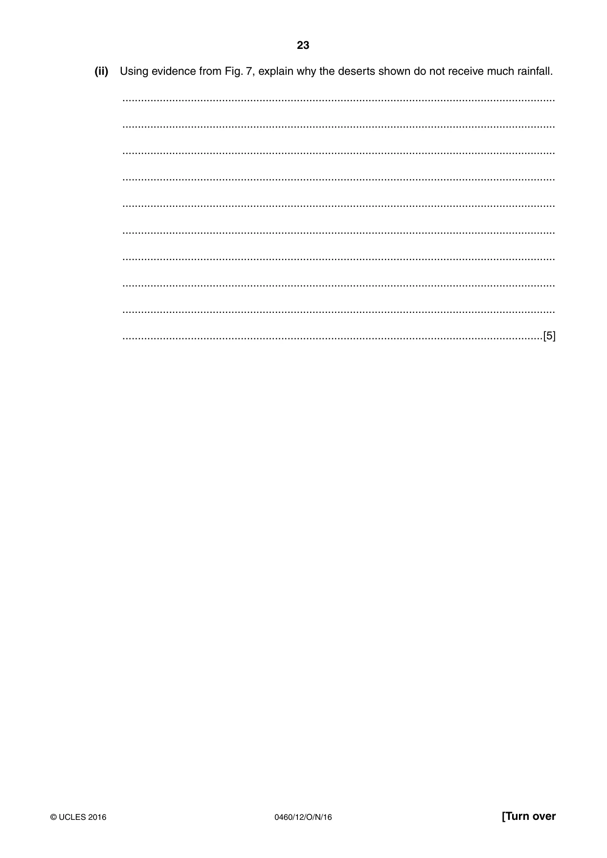 Cambridge IGCSE Geography 0460 2016 Oct/Nov Paper 1 · Variant 2 question paper, page 23 of 36
