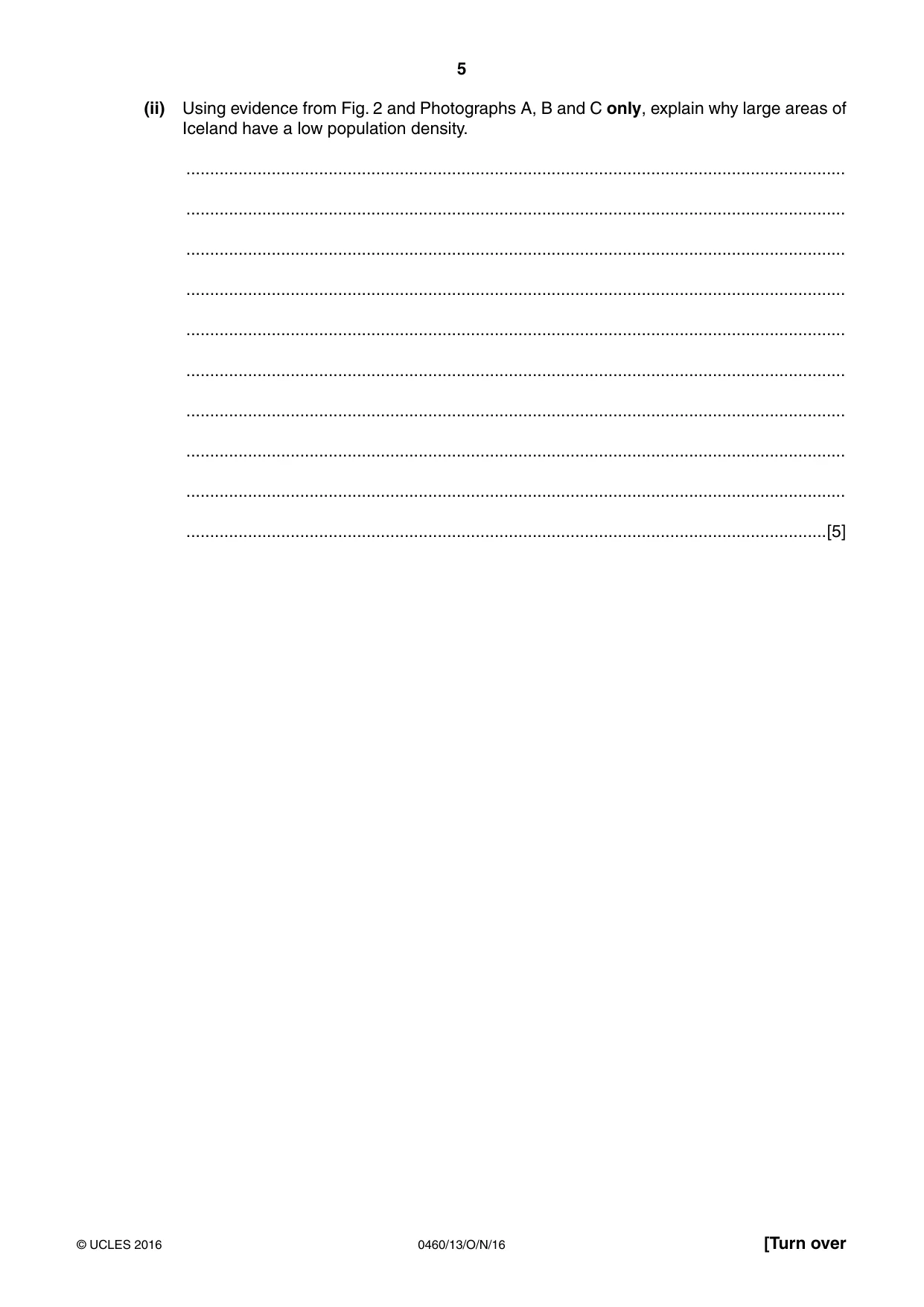 Cambridge IGCSE Geography 0460 2016 Oct/Nov Paper 1 · Variant 3 question paper, page 5 of 32