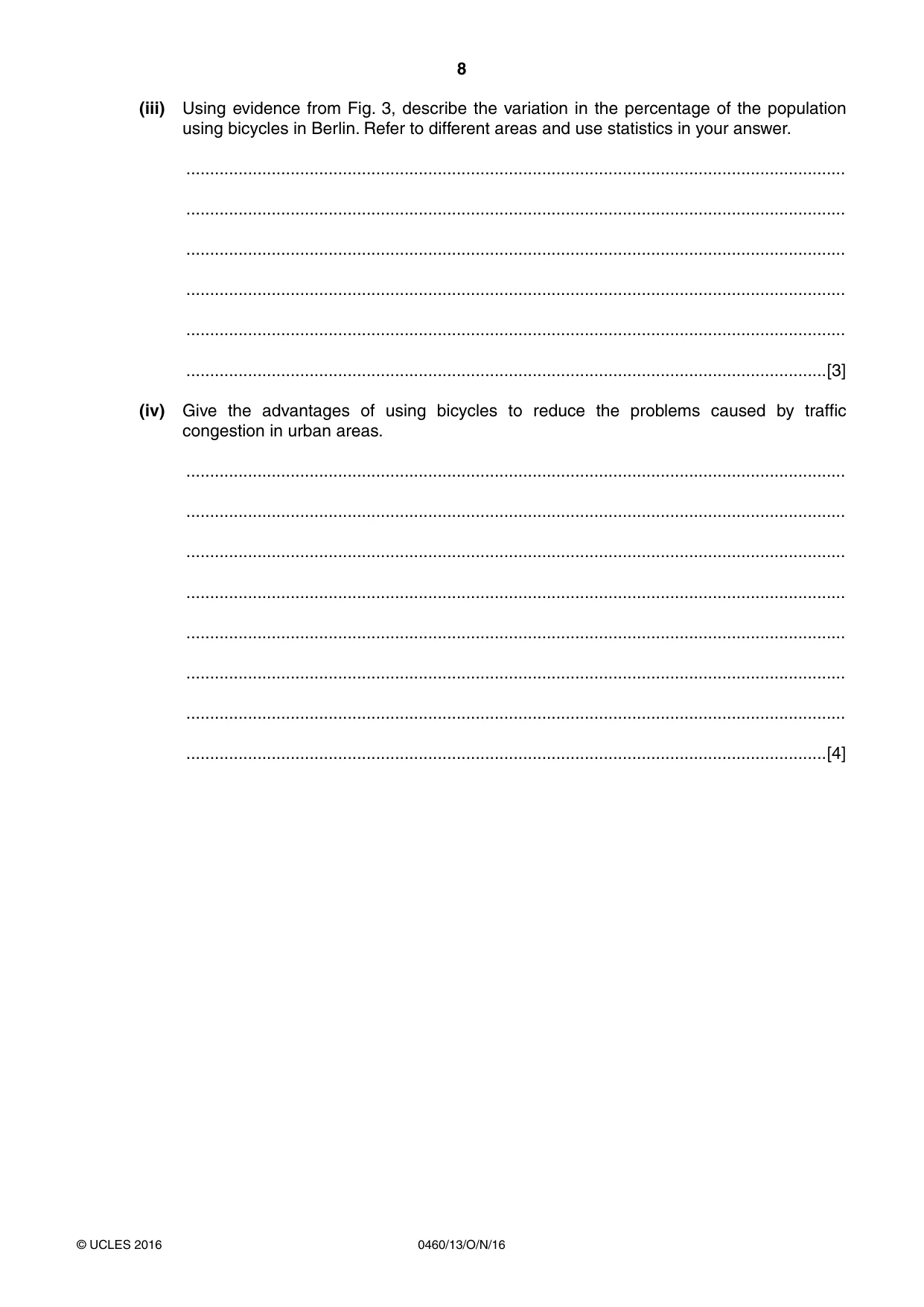 Cambridge IGCSE Geography 0460 2016 Oct/Nov Paper 1 · Variant 3 question paper, page 8 of 32