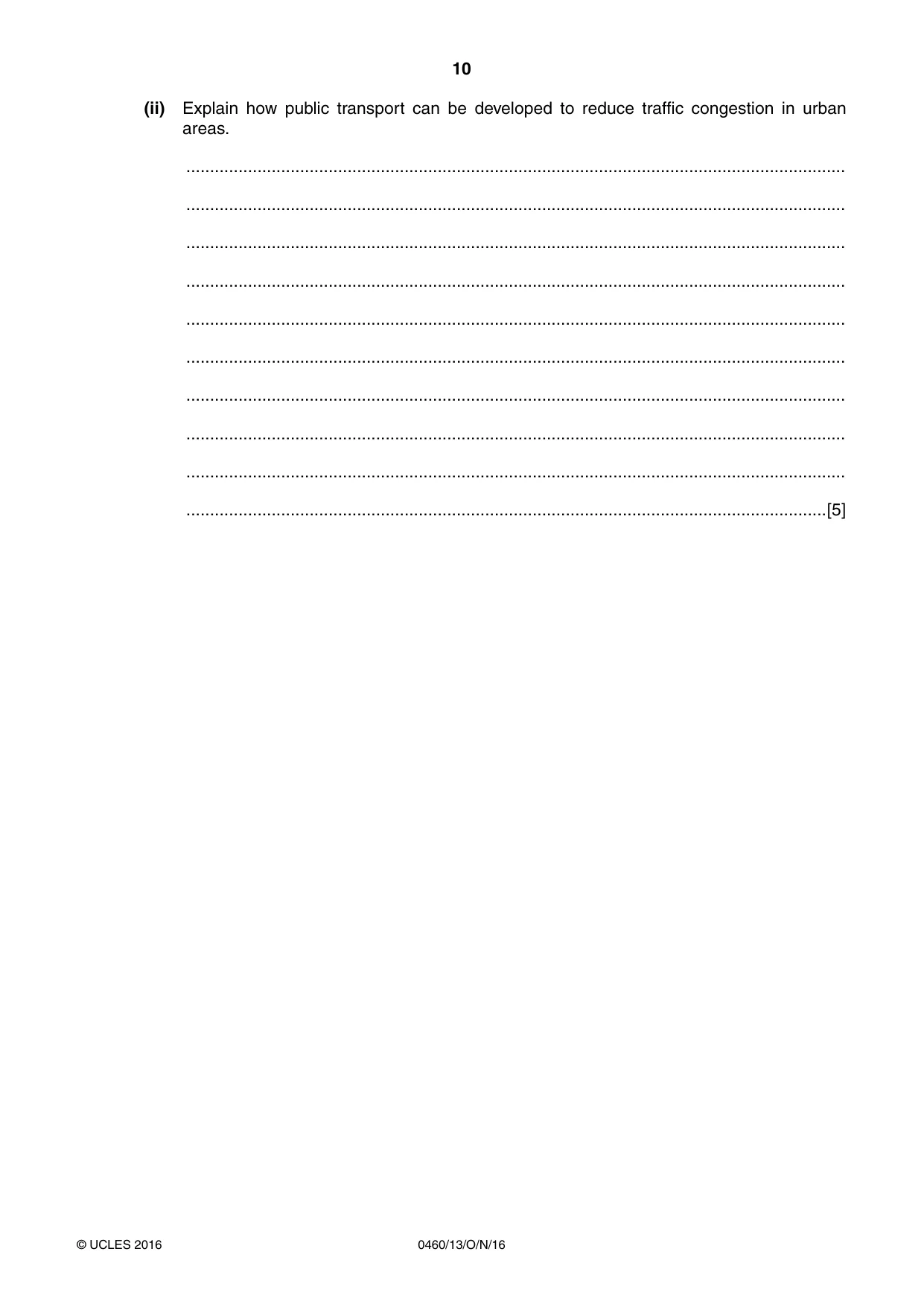 Cambridge IGCSE Geography 0460 2016 Oct/Nov Paper 1 · Variant 3 question paper, page 10 of 32