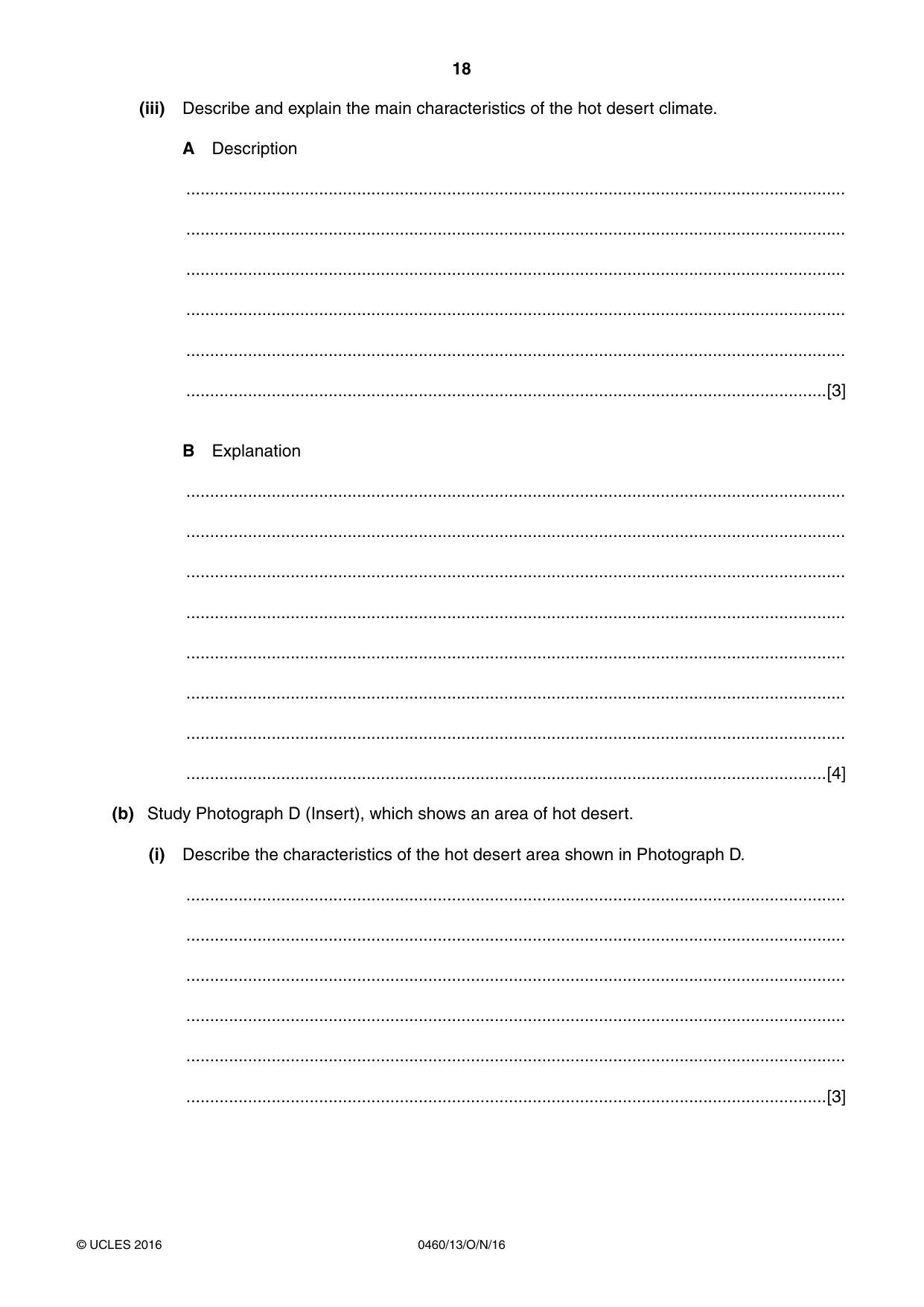 Cambridge IGCSE Geography 0460 2016 Oct/Nov Paper 1 · Variant 3 question paper, page 18 of 32