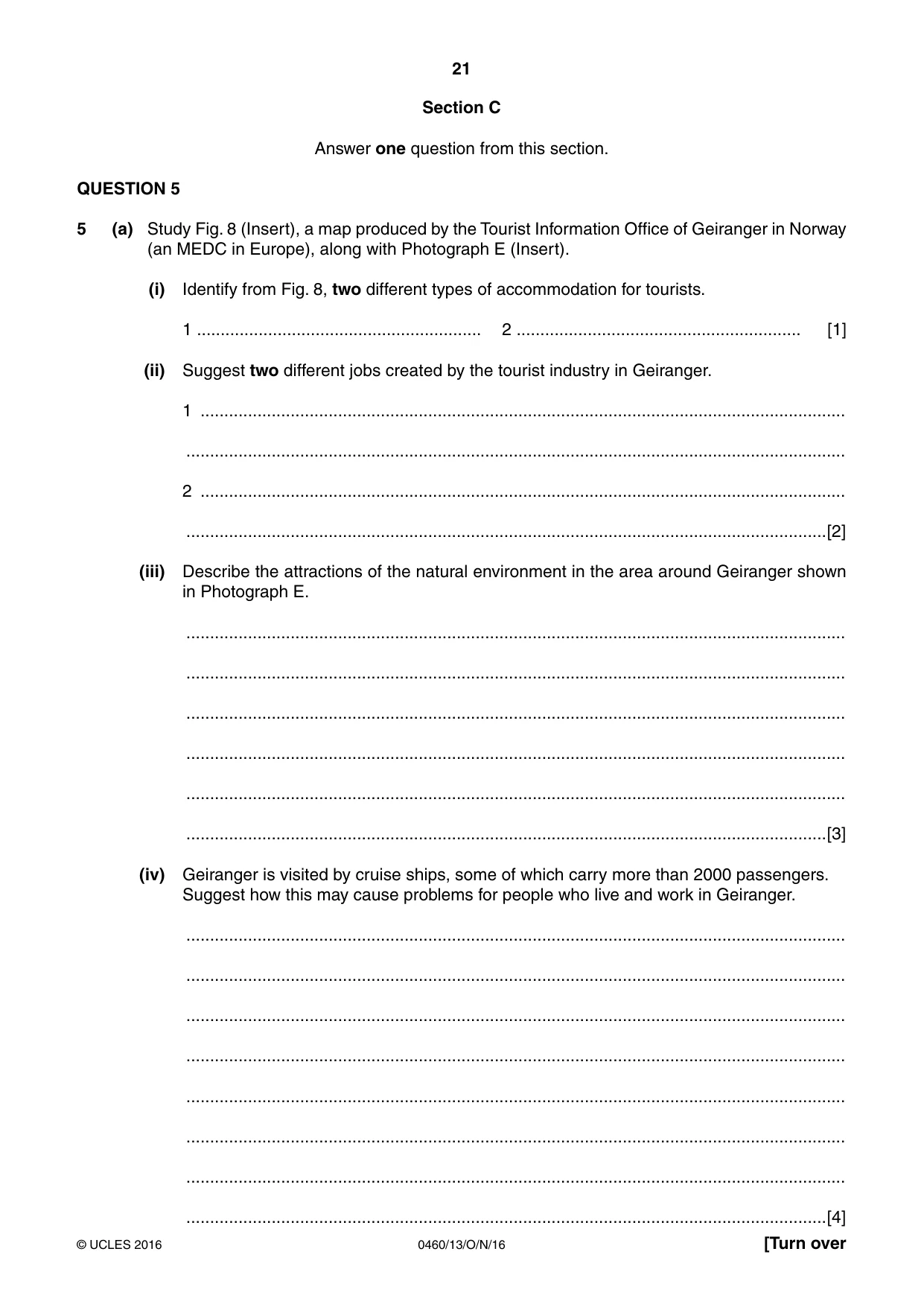 Cambridge IGCSE Geography 0460 2016 Oct/Nov Paper 1 · Variant 3 question paper, page 21 of 32