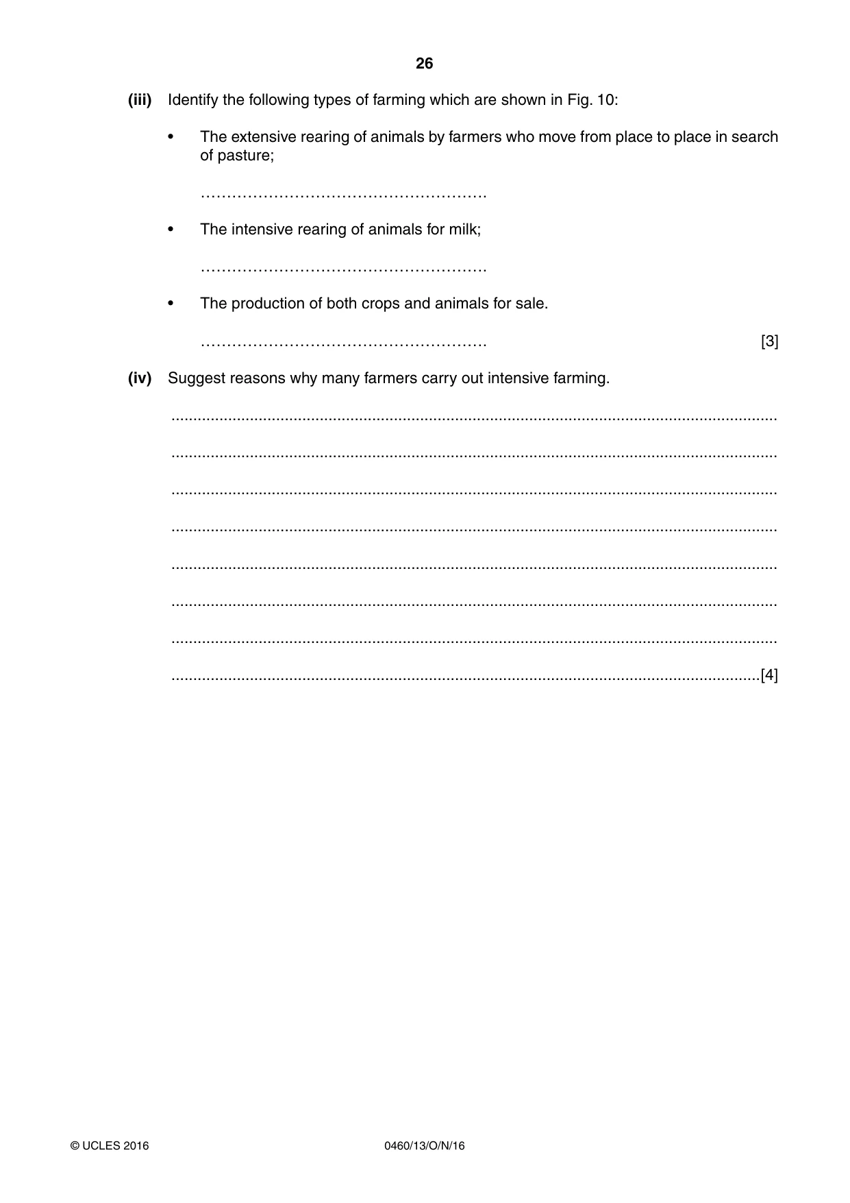 Cambridge IGCSE Geography 0460 2016 Oct/Nov Paper 1 · Variant 3 question paper, page 26 of 32