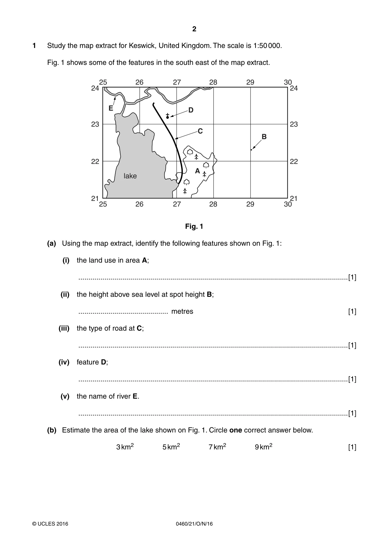 Cambridge IGCSE Geography 0460 2016 Oct/Nov Paper 2 · Variant 1 question paper, page 2 of 20