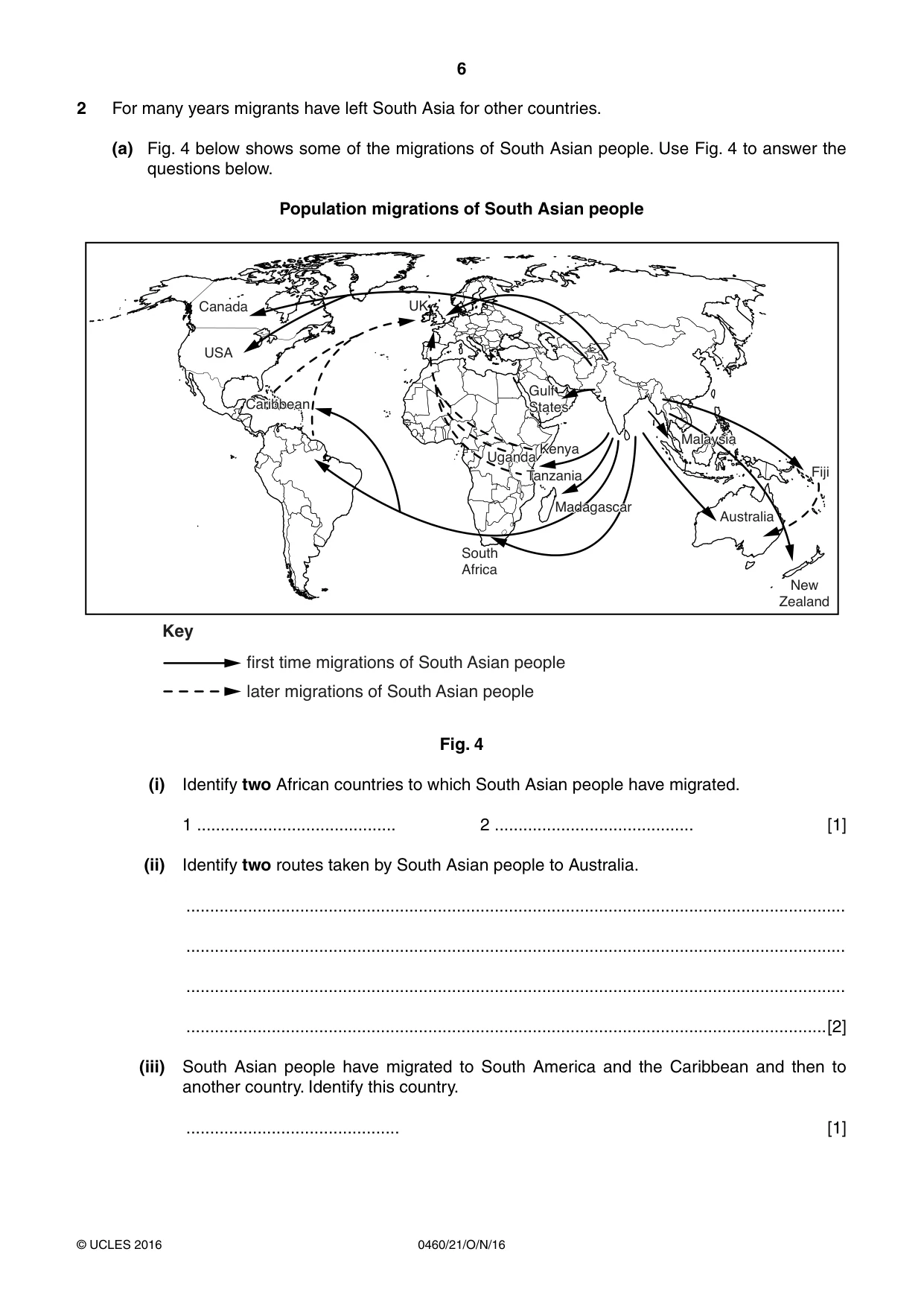 Cambridge IGCSE Geography 0460 2016 Oct/Nov Paper 2 · Variant 1 question paper, page 6 of 20