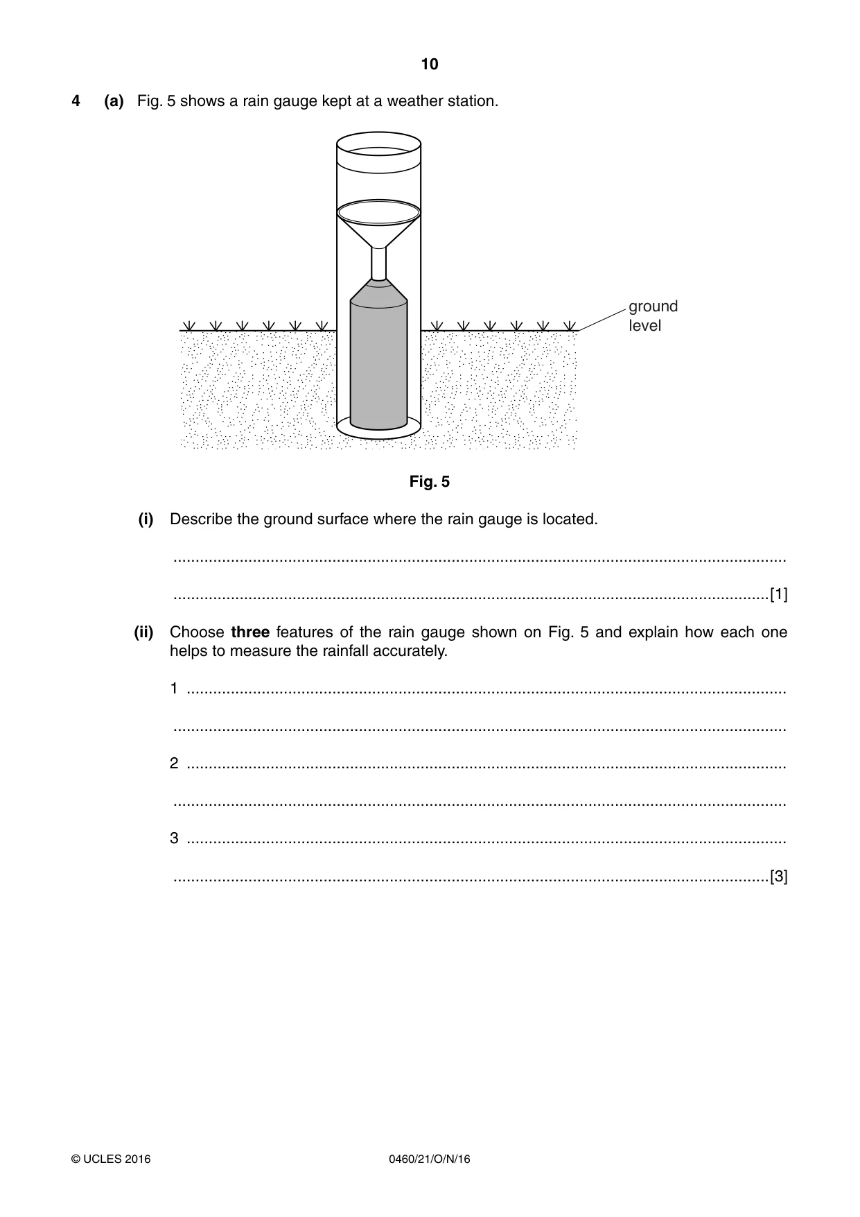 Cambridge IGCSE Geography 0460 2016 Oct/Nov Paper 2 · Variant 1 question paper, page 10 of 20