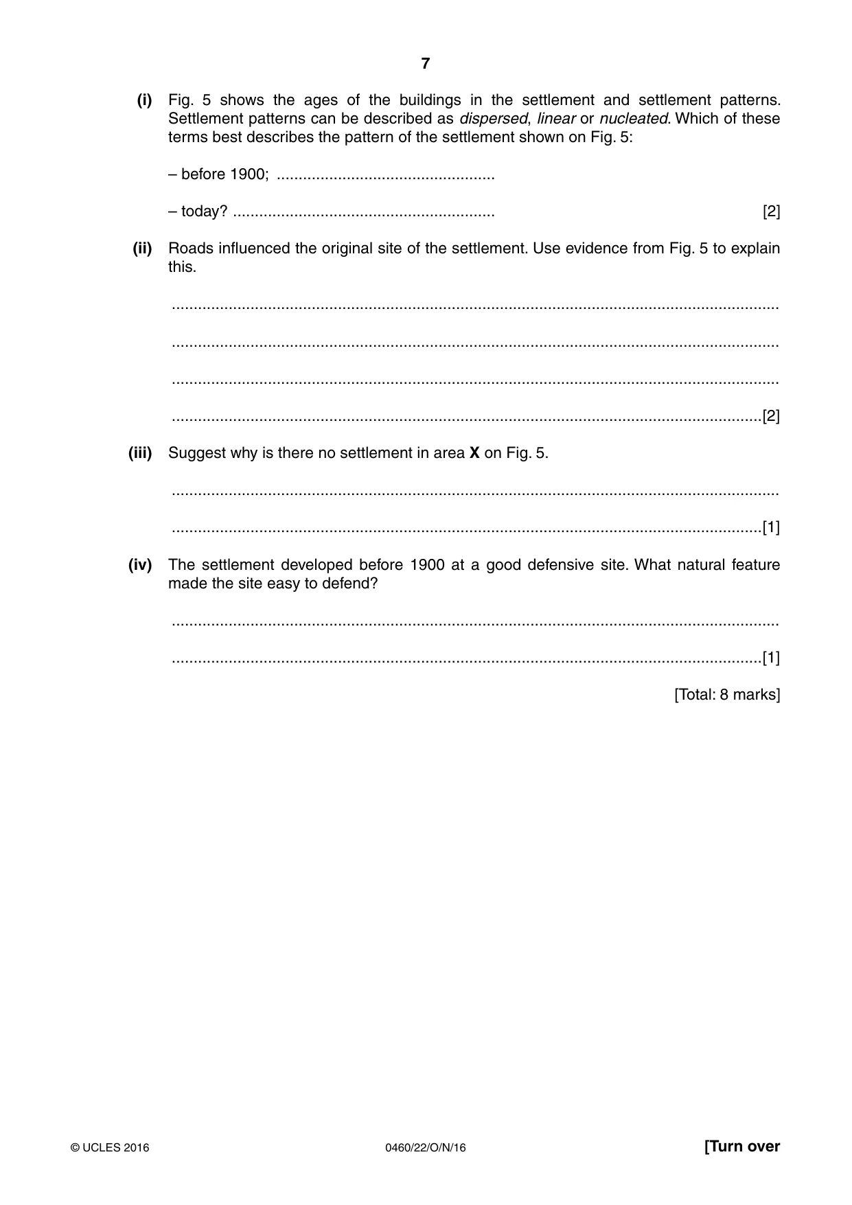 Cambridge IGCSE Geography 0460 2016 Oct/Nov Paper 2 · Variant 2 question paper, page 7 of 20