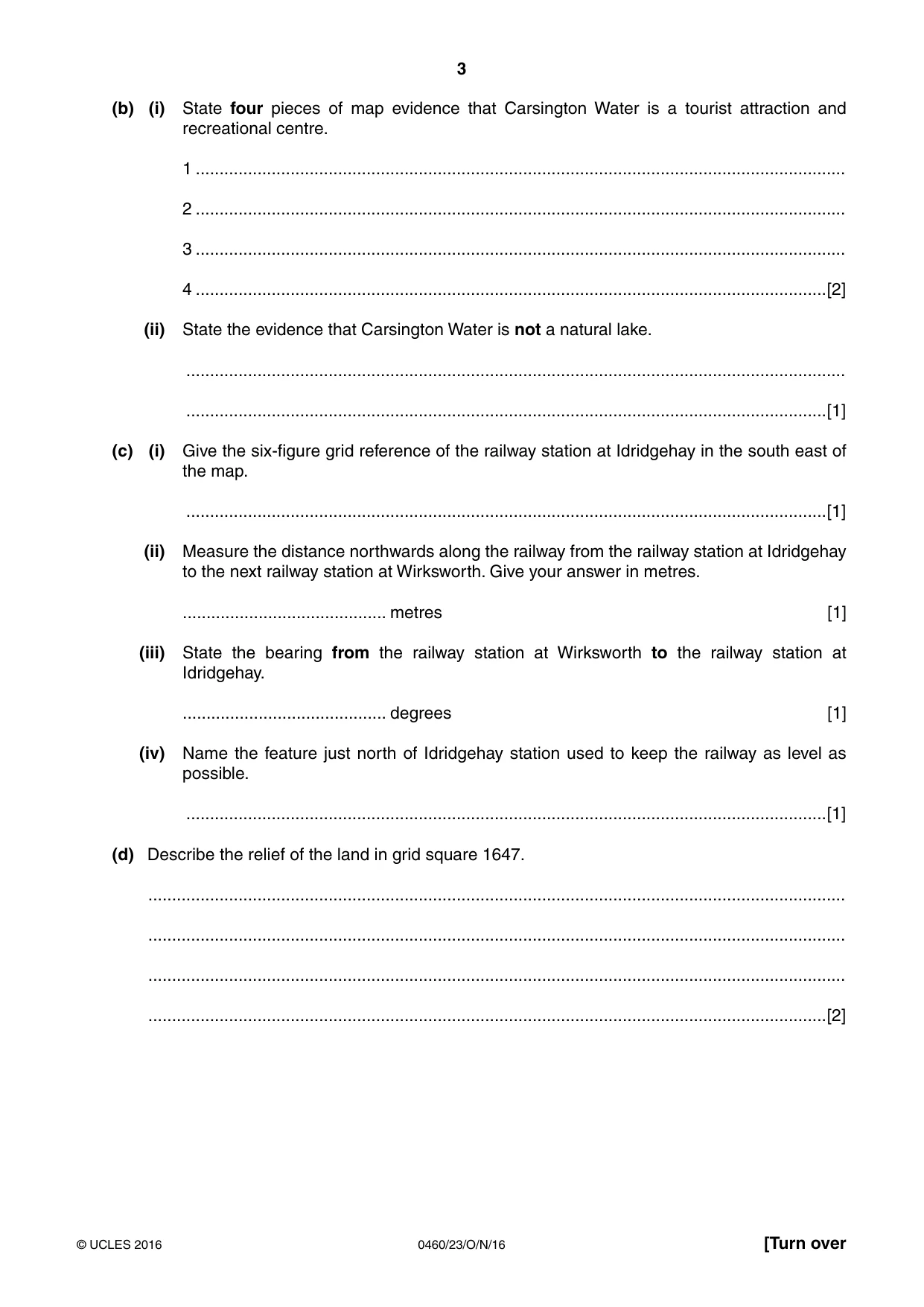 Cambridge IGCSE Geography 0460 2016 Oct/Nov Paper 2 · Variant 3 question paper, page 3 of 16