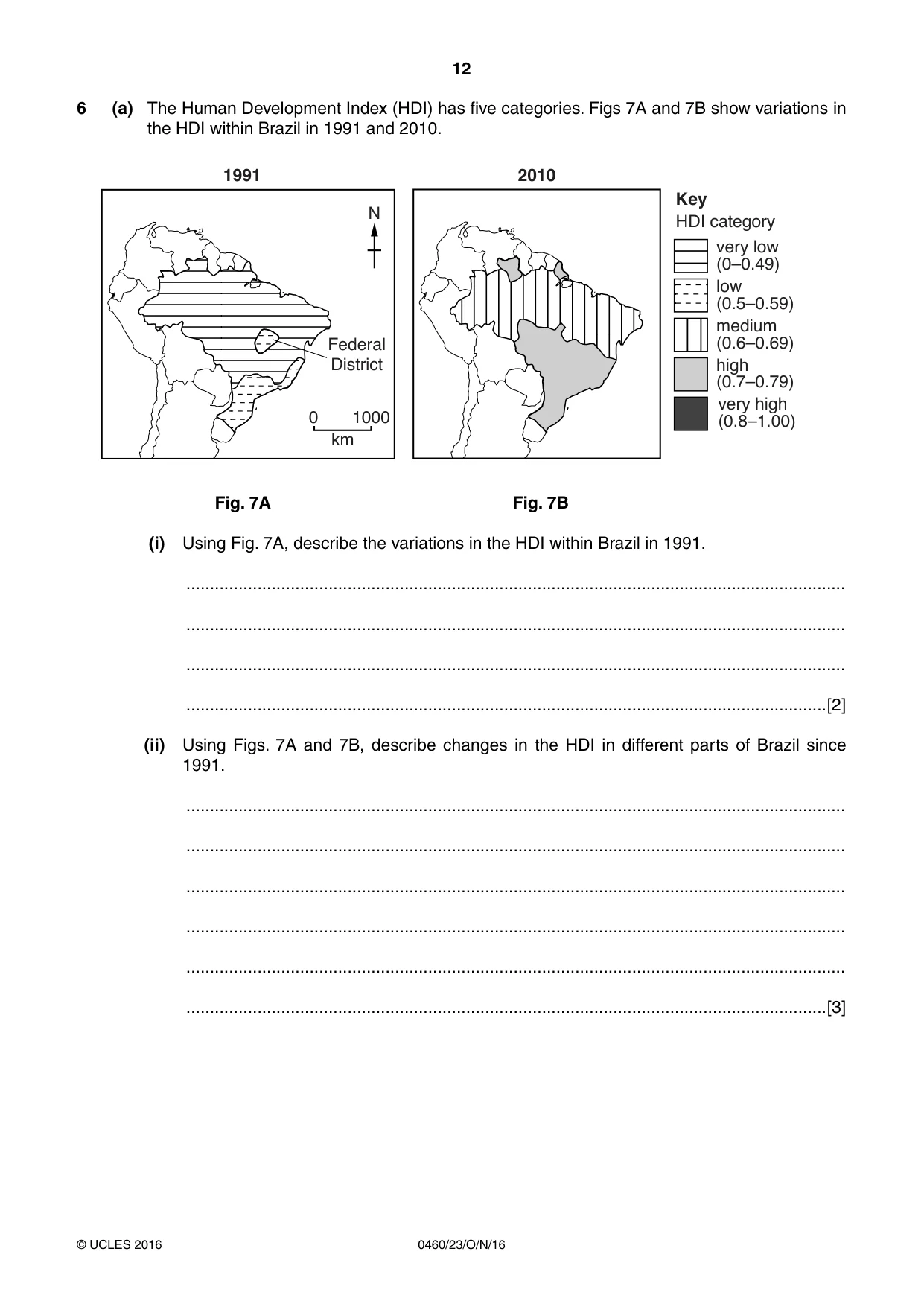 Cambridge IGCSE Geography 0460 2016 Oct/Nov Paper 2 · Variant 3 question paper, page 12 of 16
