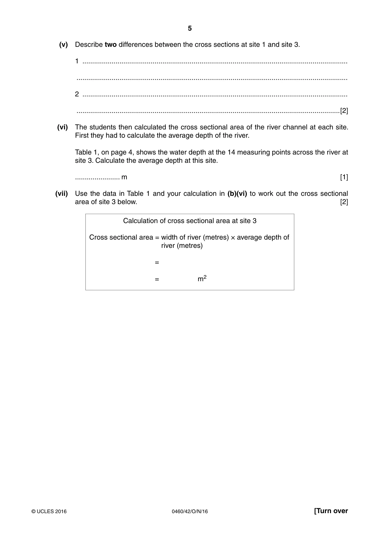 Cambridge IGCSE Geography 0460 2016 Oct/Nov Paper 4 · Variant 2 question paper, page 5 of 20