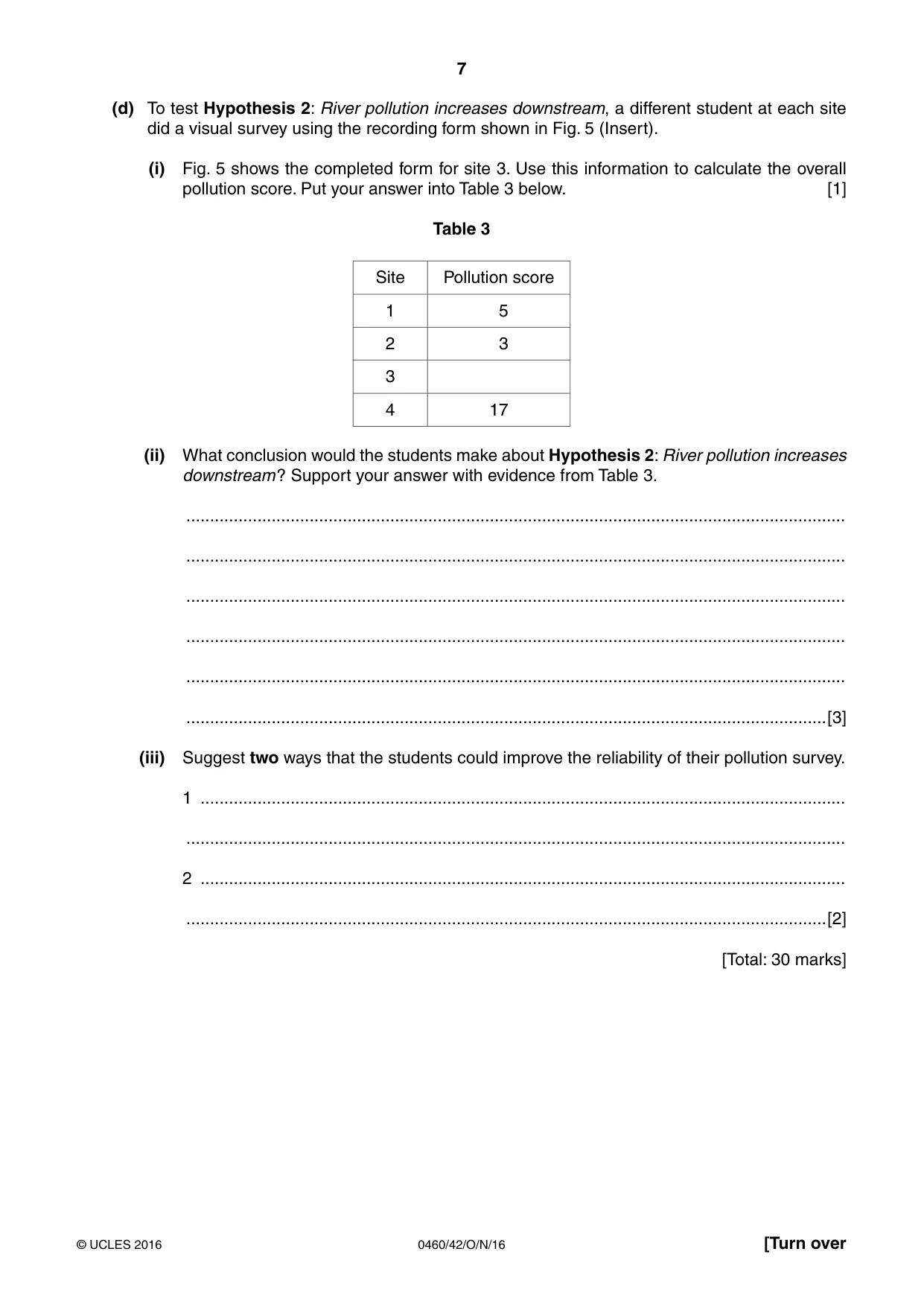 Cambridge IGCSE Geography 0460 2016 Oct/Nov Paper 4 · Variant 2 question paper, page 7 of 20