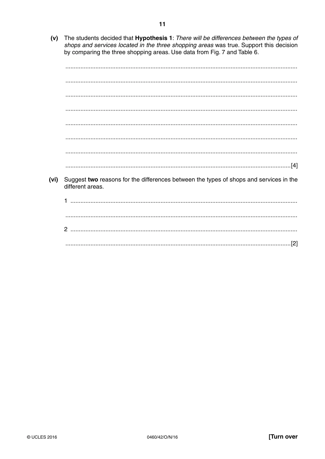 Cambridge IGCSE Geography 0460 2016 Oct/Nov Paper 4 · Variant 2 question paper, page 11 of 20