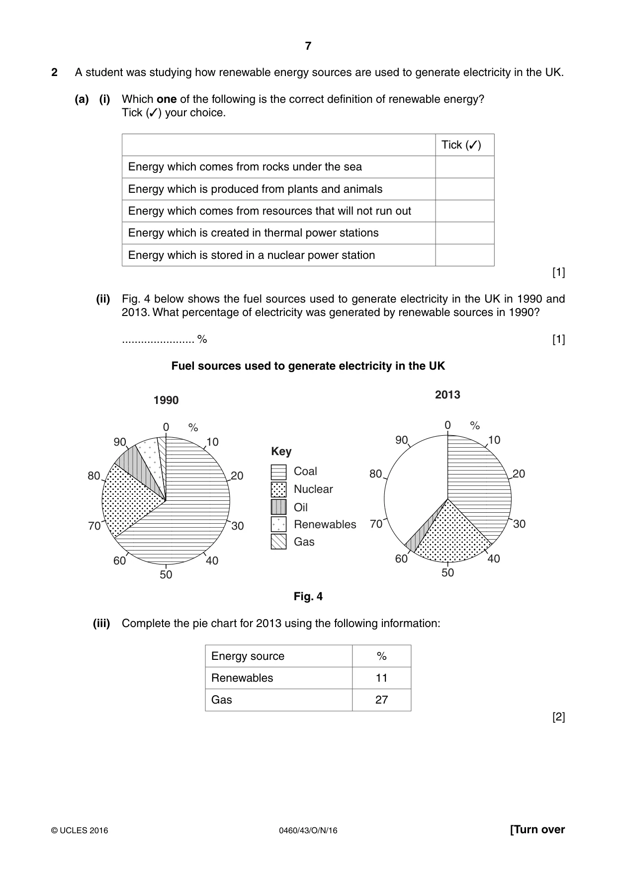 Cambridge IGCSE Geography 0460 2016 Oct/Nov Paper 4 · Variant 3 question paper, page 7 of 16
