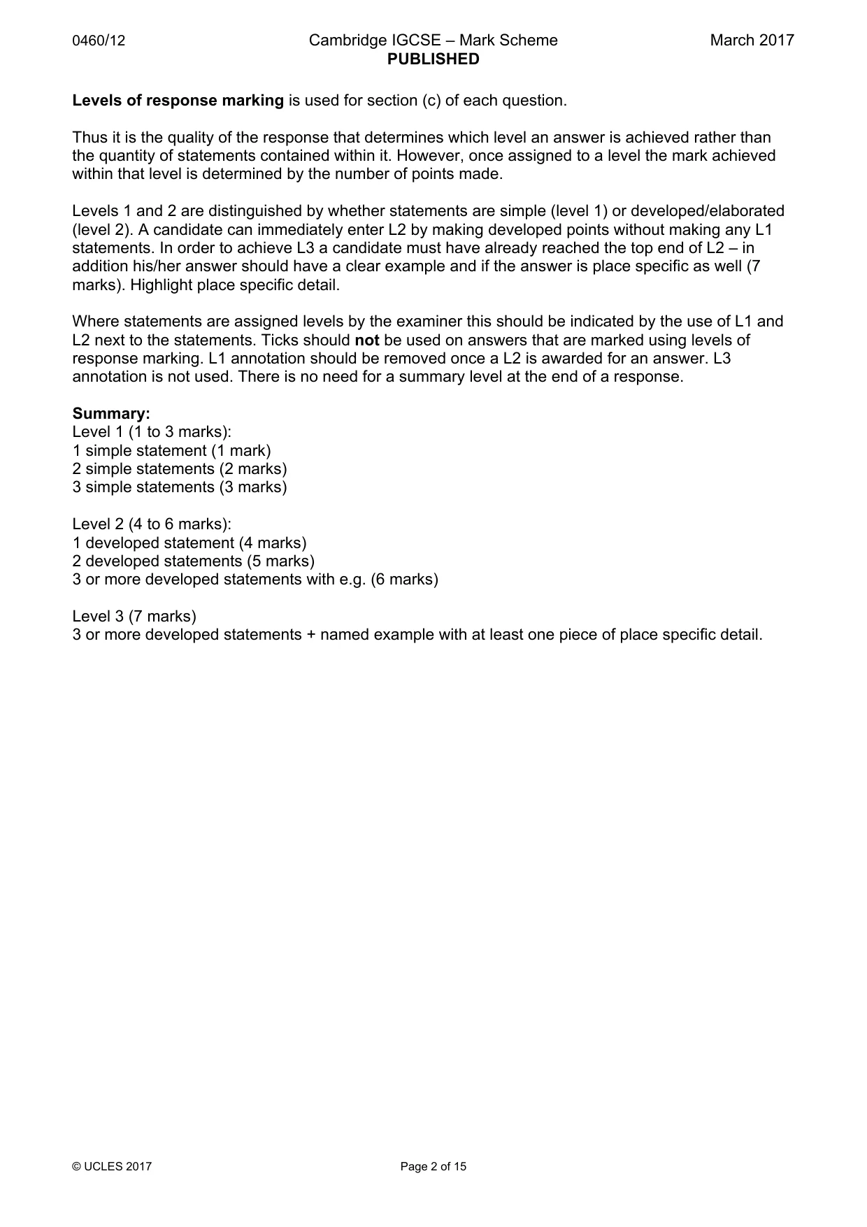 Mark scheme, page 2 of 15