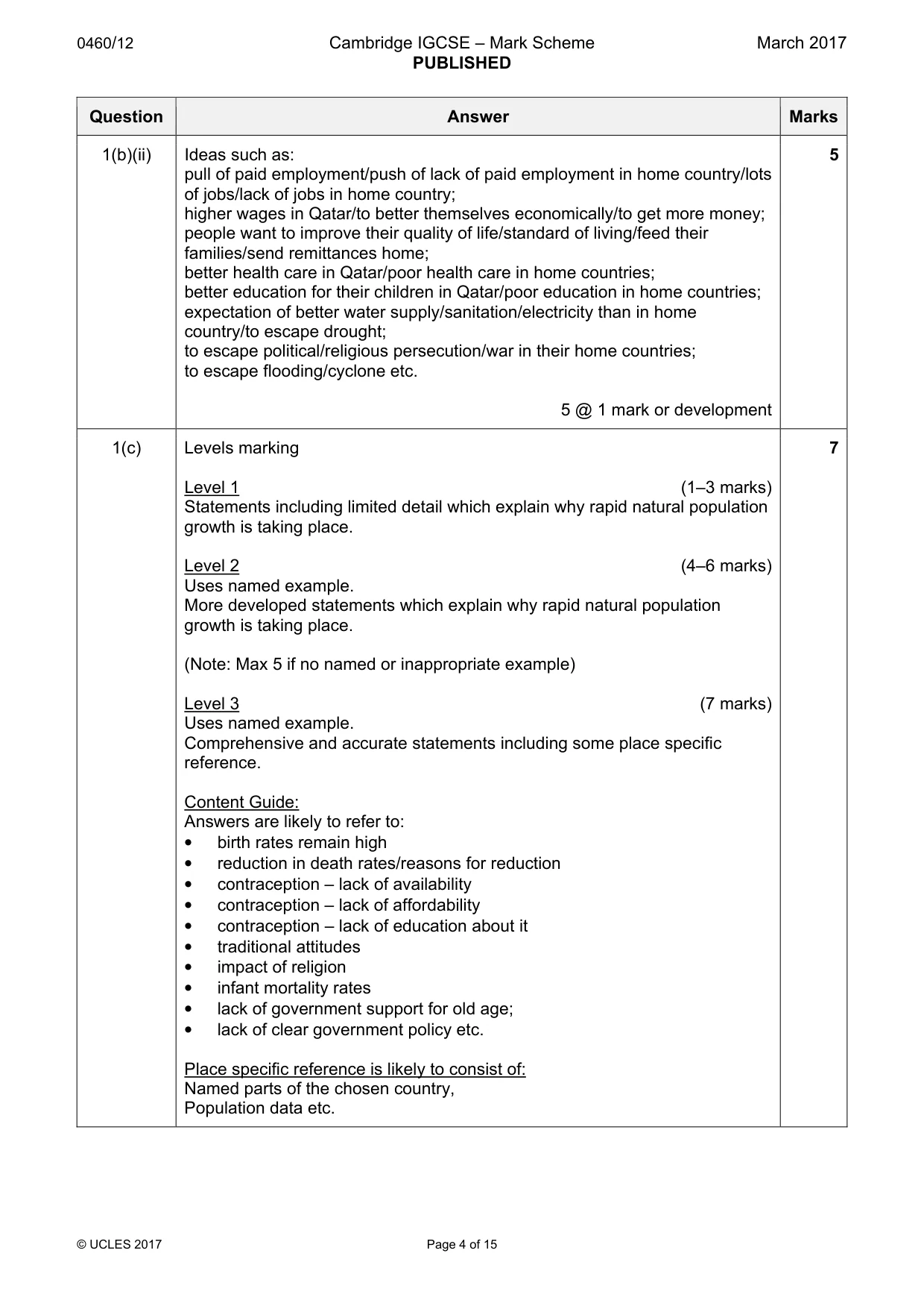 Mark scheme, page 4 of 15