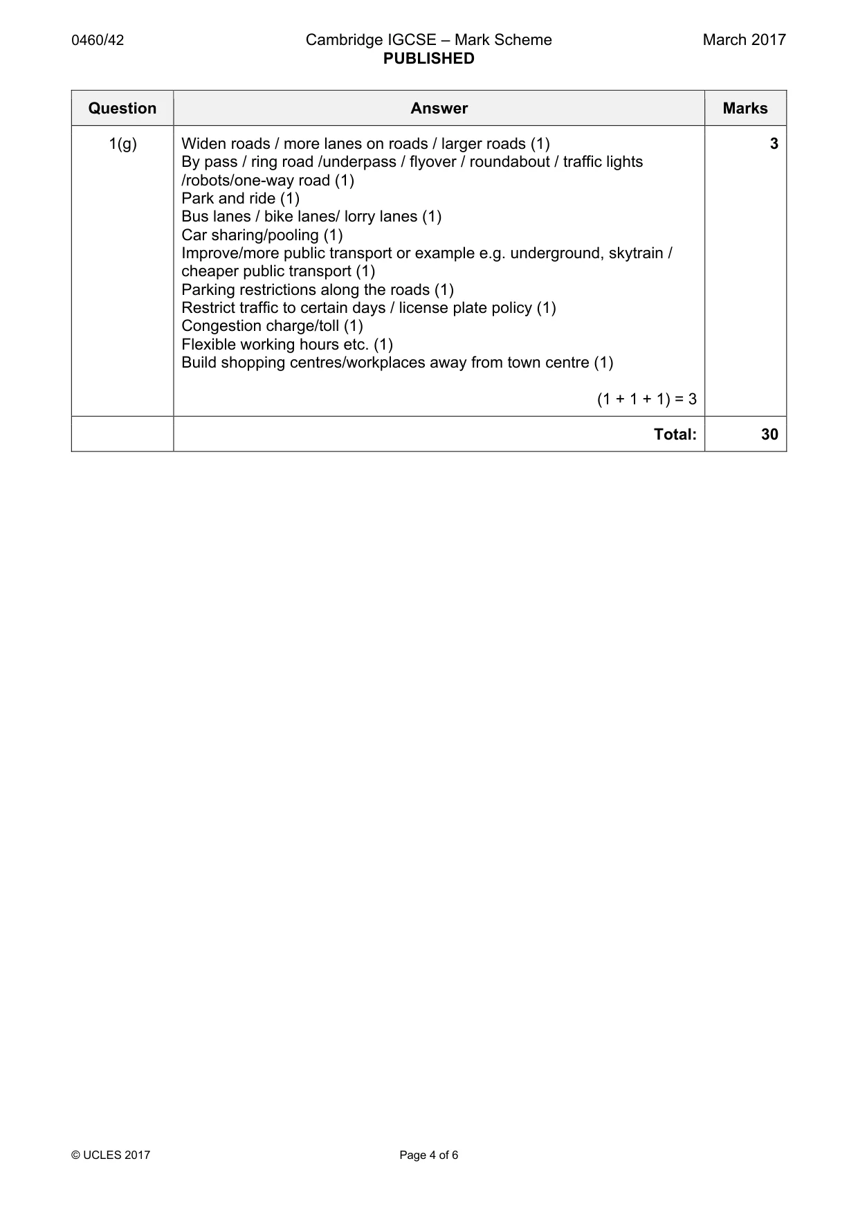 Mark scheme, page 4 of 6