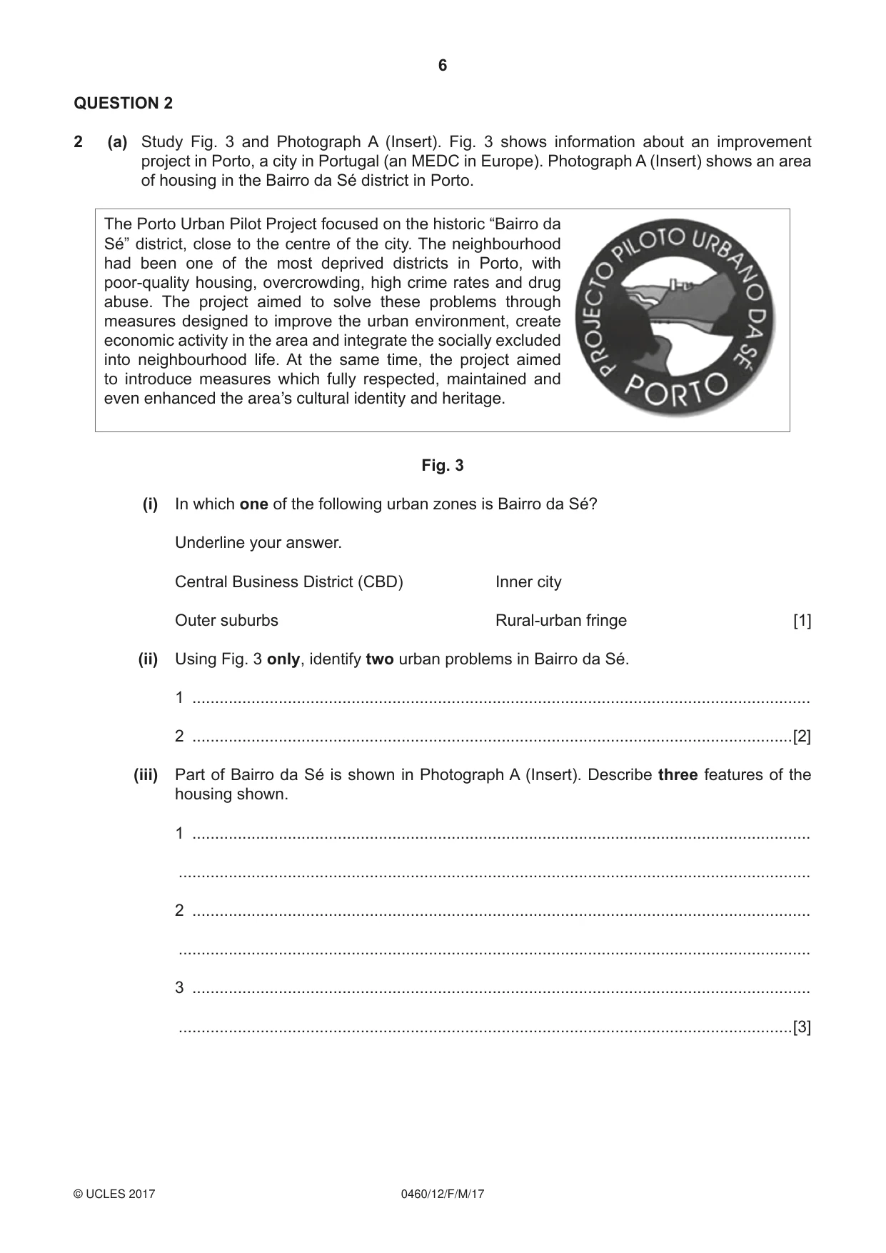 Cambridge IGCSE Geography 0460 2017 Feb/March Paper 1 · Variant 2 question paper, page 6 of 28