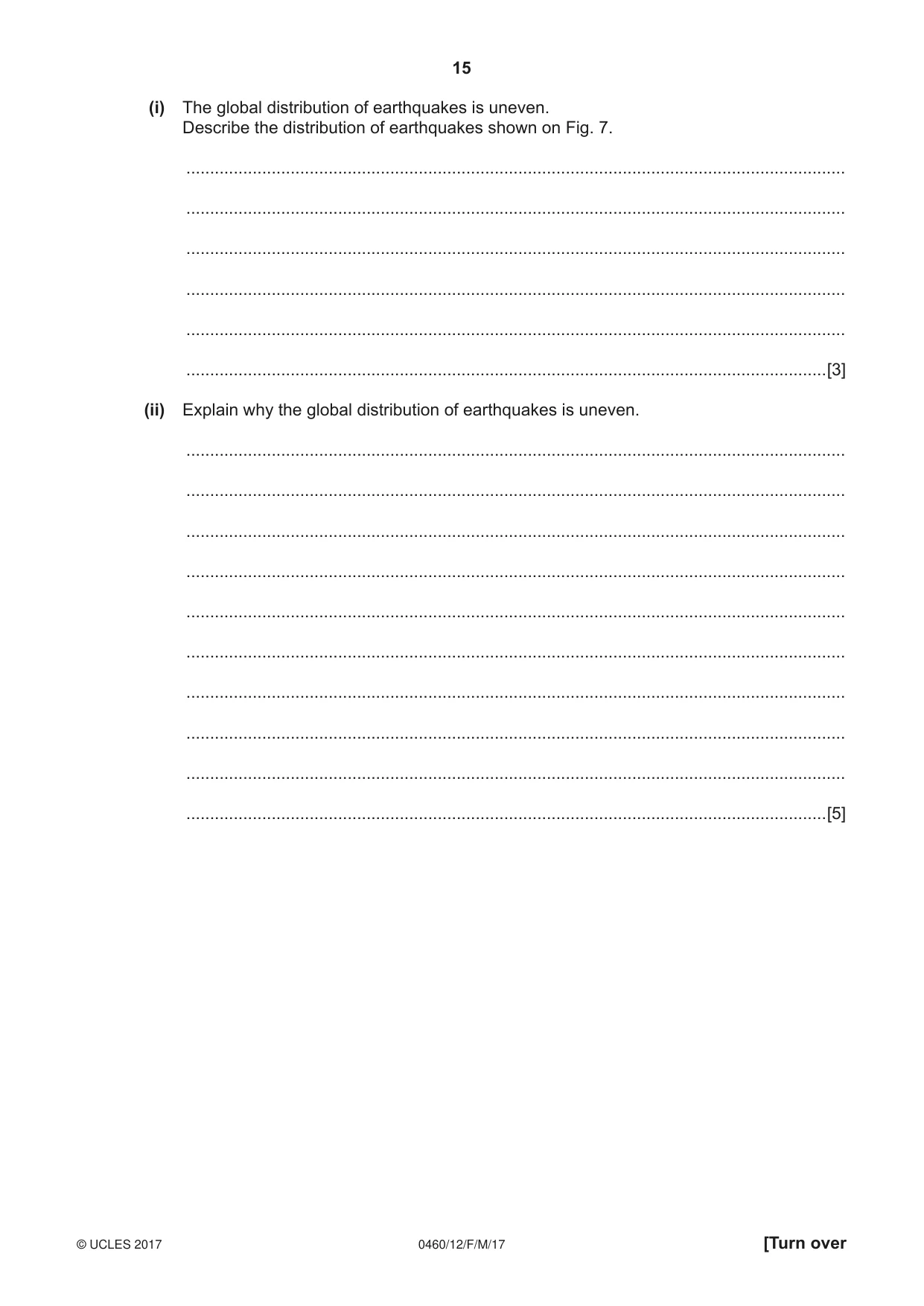 Cambridge IGCSE Geography 0460 2017 Feb/March Paper 1 · Variant 2 question paper, page 15 of 28