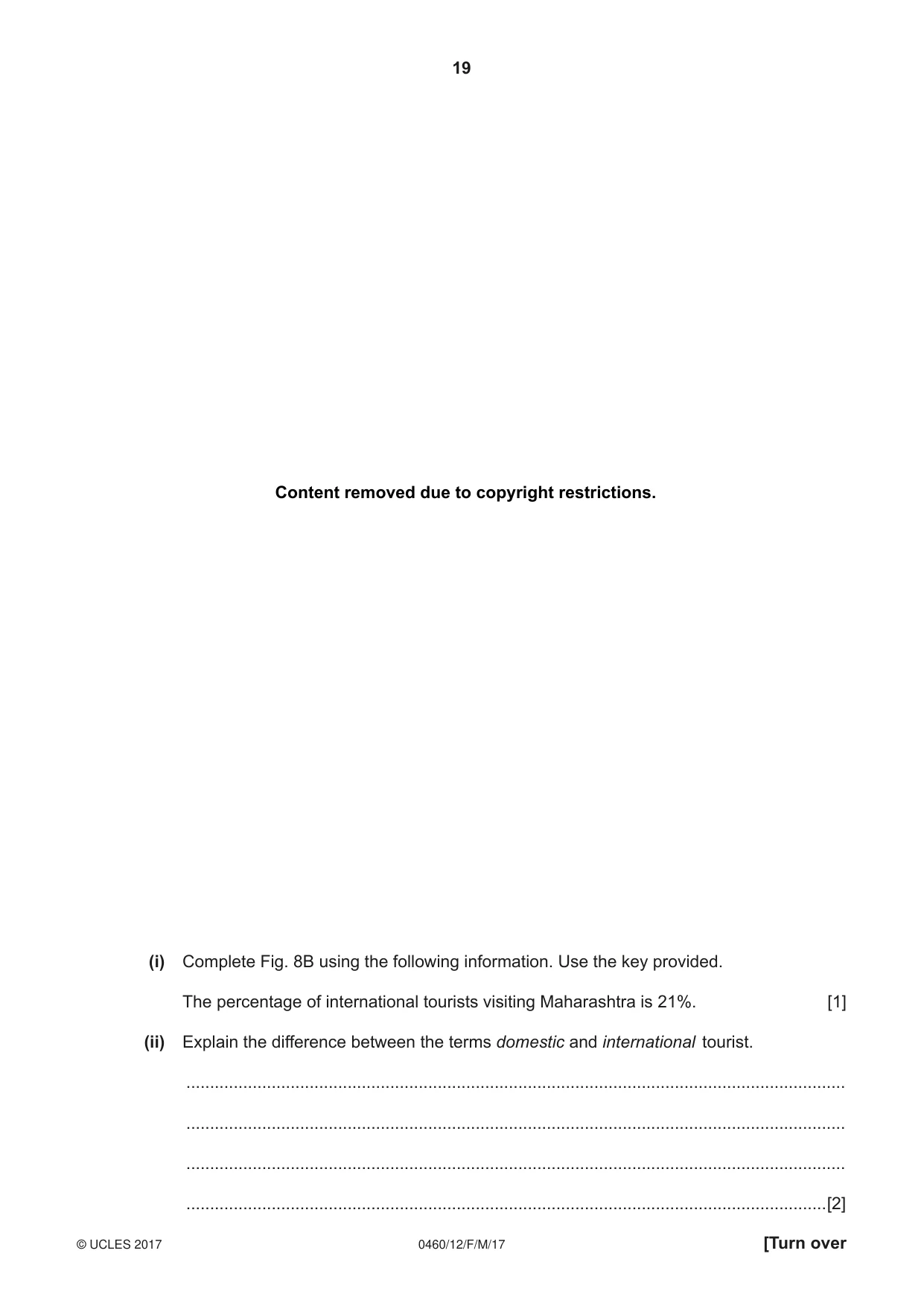 Cambridge IGCSE Geography 0460 2017 Feb/March Paper 1 · Variant 2 question paper, page 19 of 28