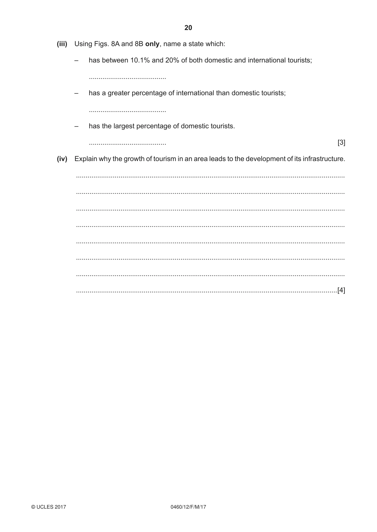 Cambridge IGCSE Geography 0460 2017 Feb/March Paper 1 · Variant 2 question paper, page 20 of 28