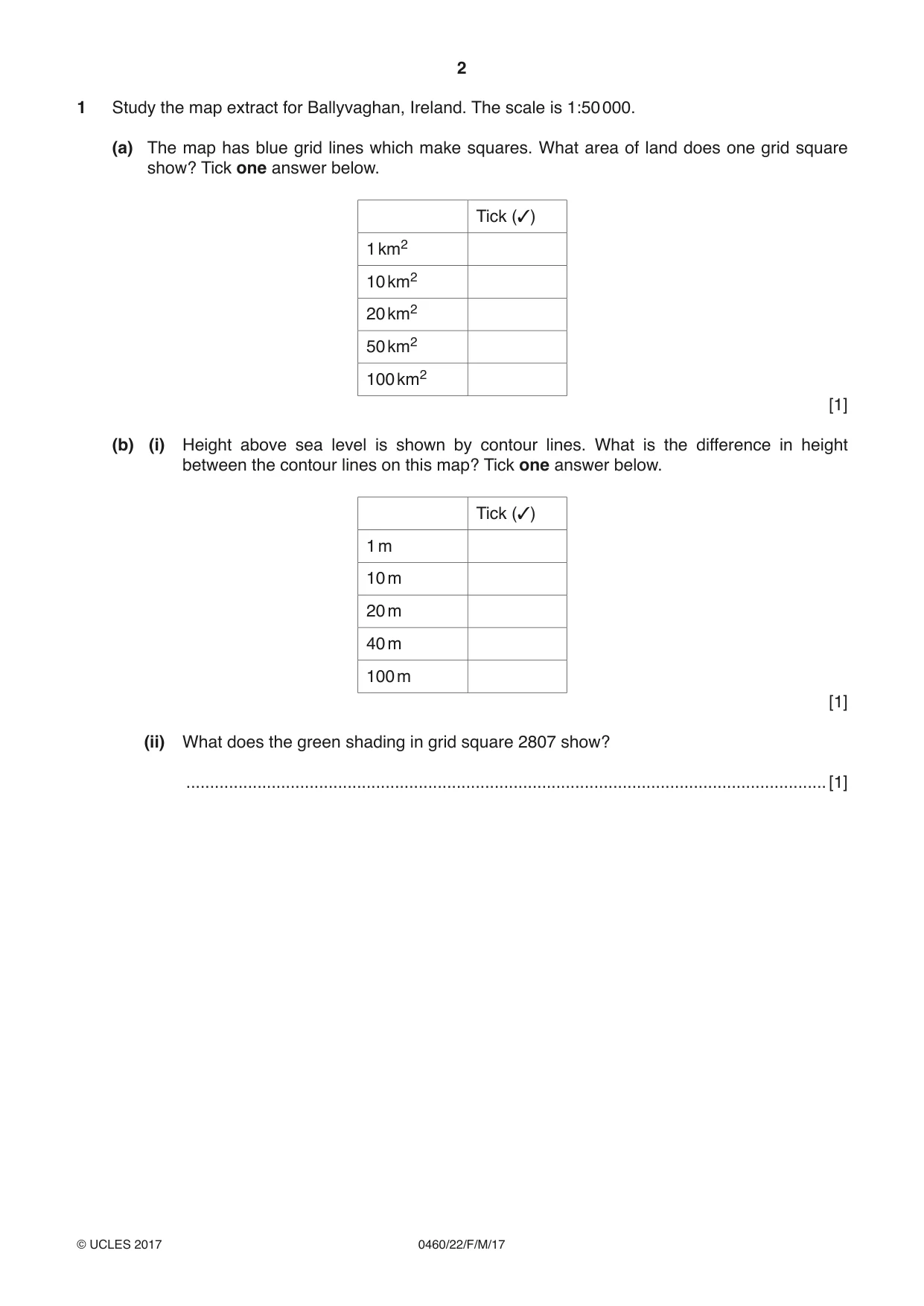 Cambridge IGCSE Geography 0460 2017 Feb/March Paper 2 · Variant 2 question paper, page 2 of 16