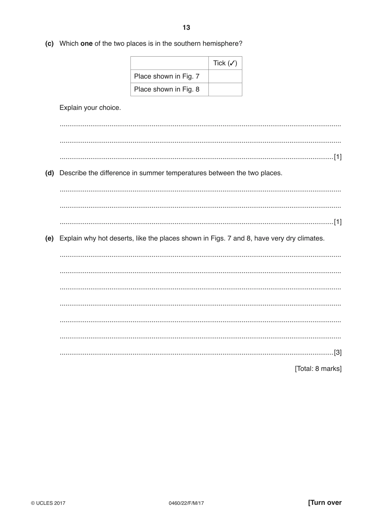 Cambridge IGCSE Geography 0460 2017 Feb/March Paper 2 · Variant 2 question paper, page 13 of 16