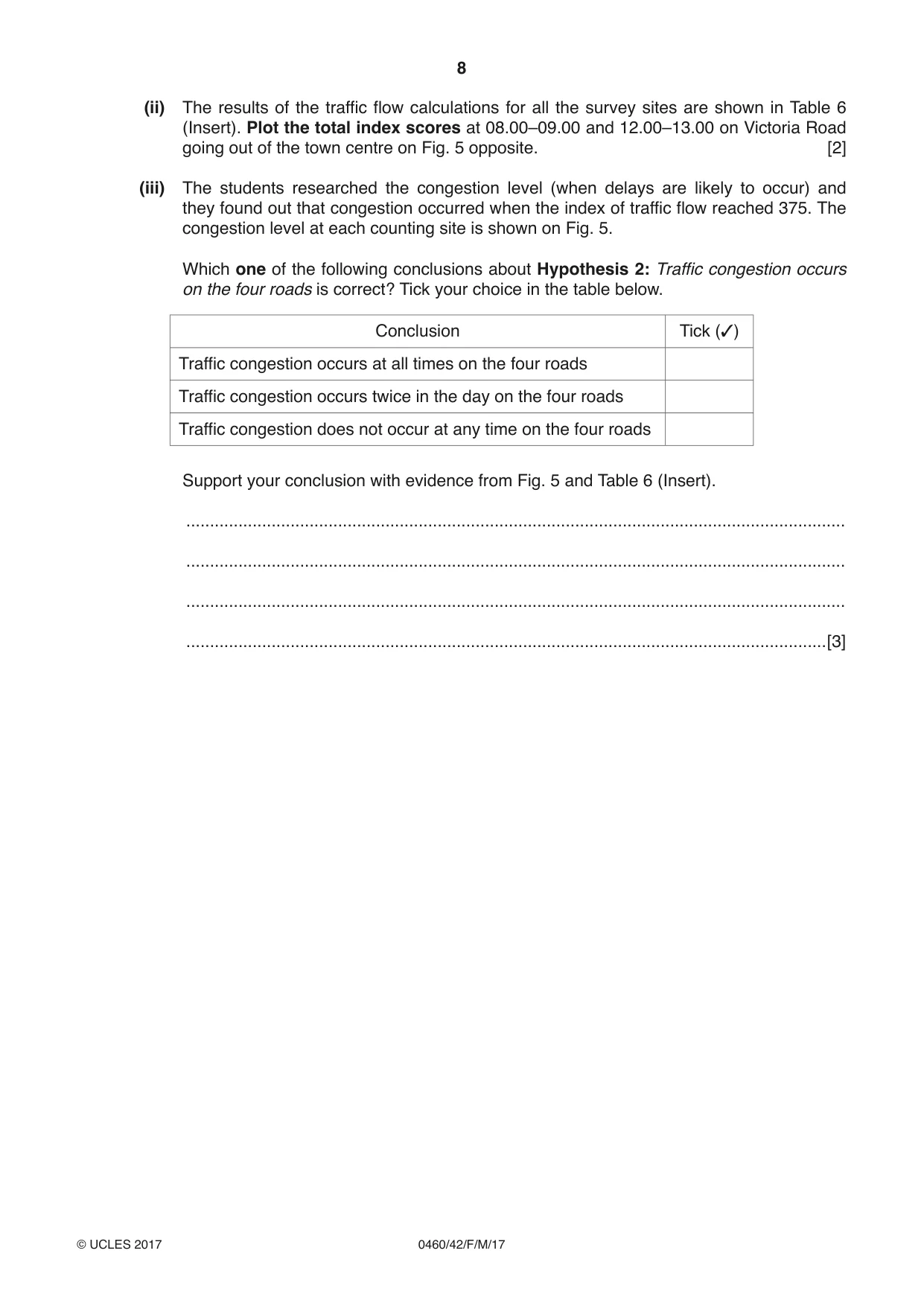 Cambridge IGCSE Geography 0460 2017 Feb/March Paper 4 · Variant 2 question paper, page 8 of 20