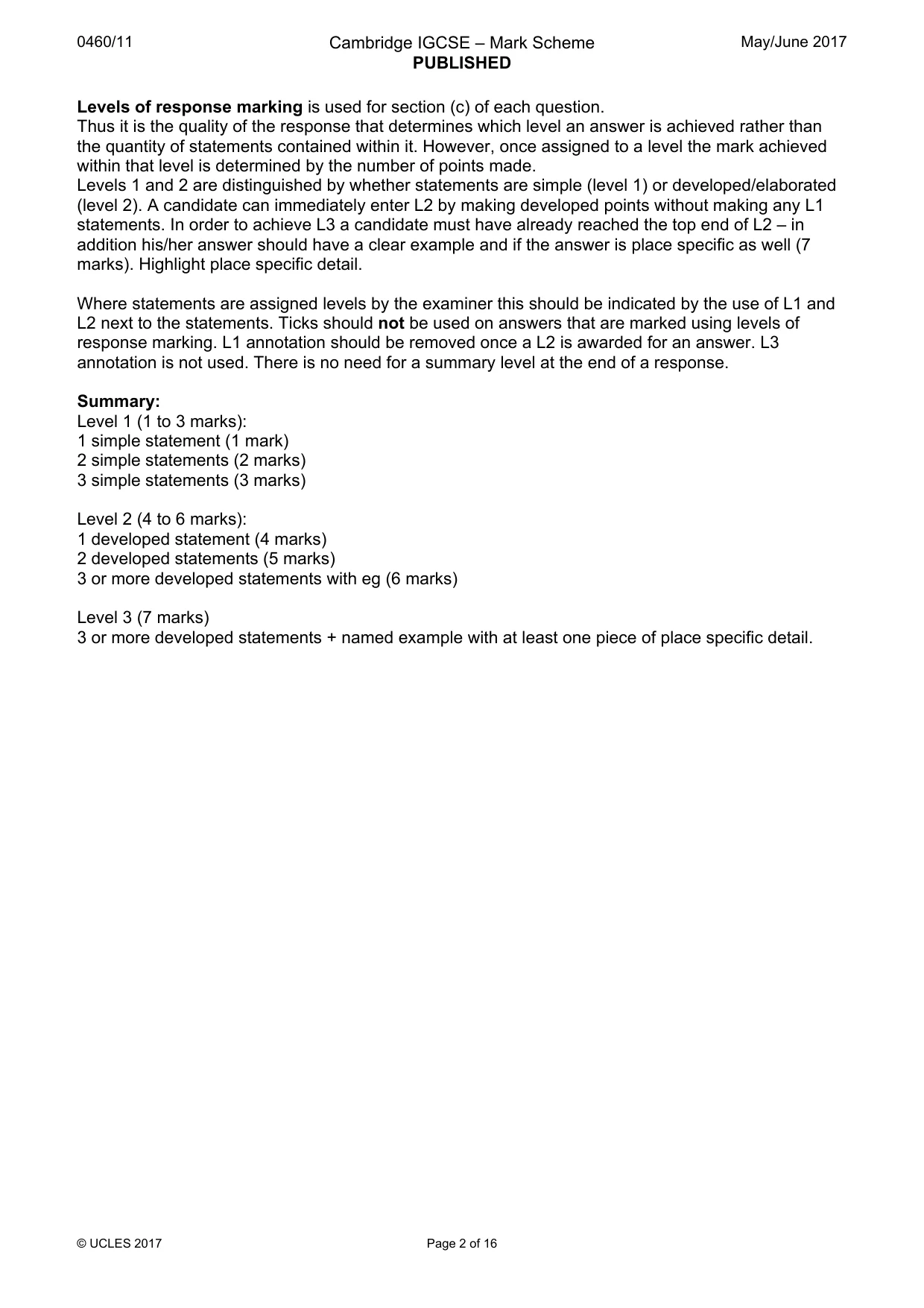 Mark scheme, page 2 of 16