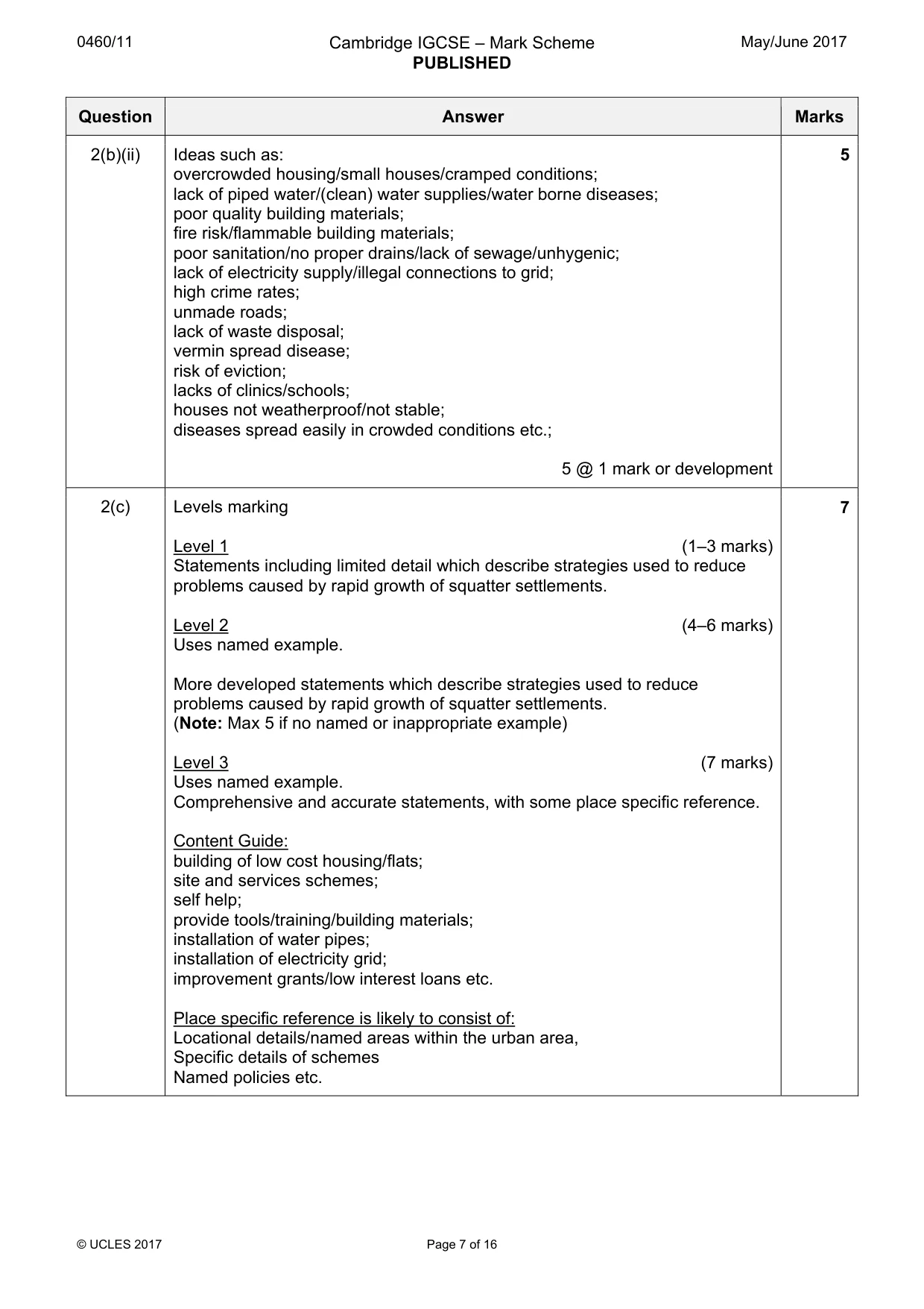 Mark scheme, page 7 of 16