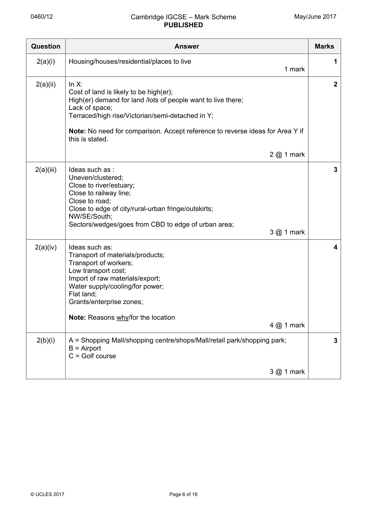 Mark scheme, page 6 of 18