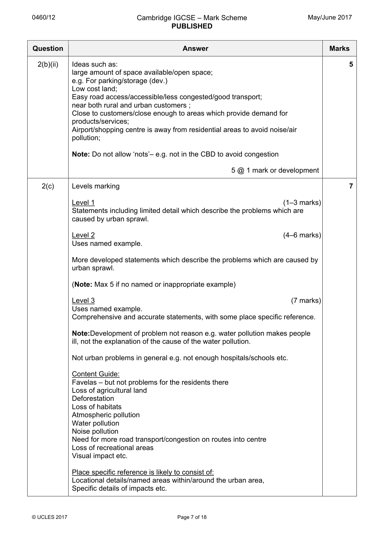 Mark scheme, page 7 of 18