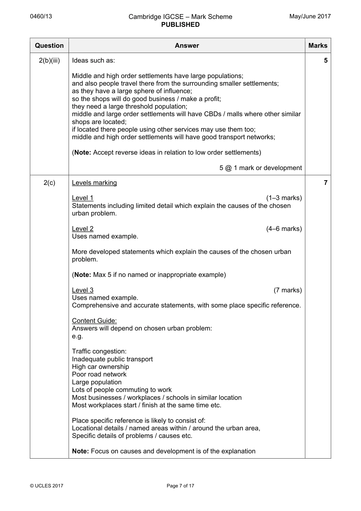 Mark scheme, page 7 of 17