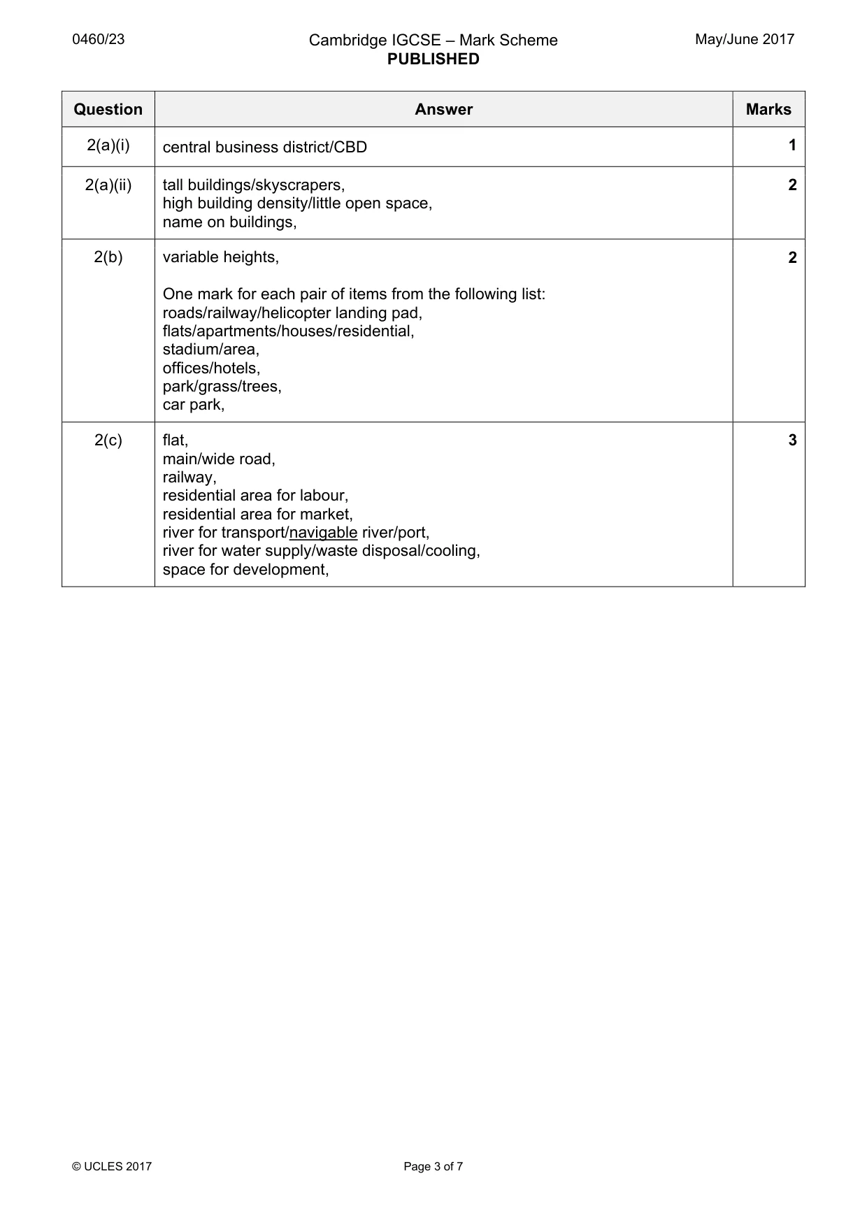 Mark scheme, page 3 of 7