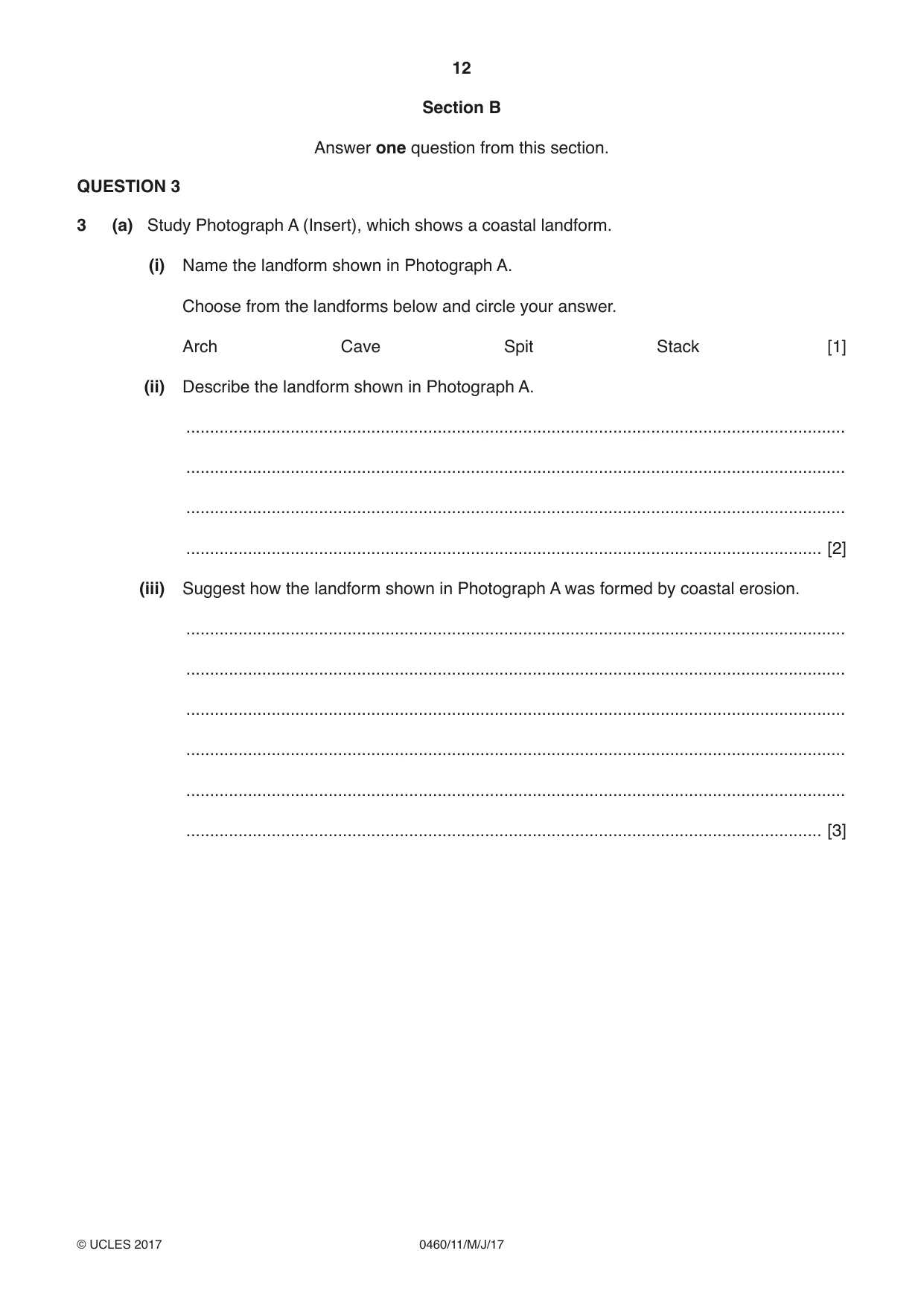 Cambridge IGCSE Geography 0460 2017 May/June Paper 1 · Variant 1 question paper, page 12 of 32