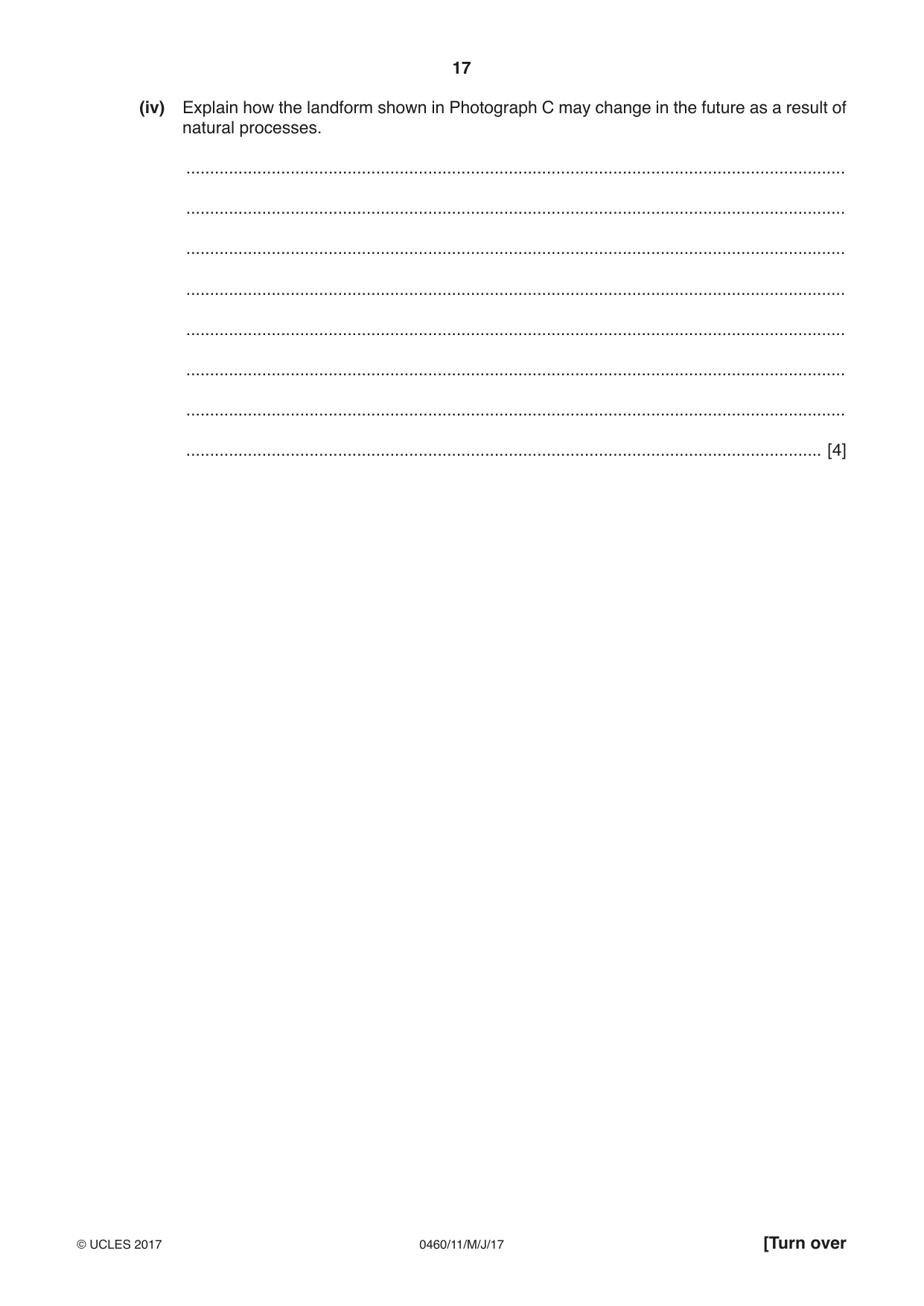 Cambridge IGCSE Geography 0460 2017 May/June Paper 1 · Variant 1 question paper, page 17 of 32