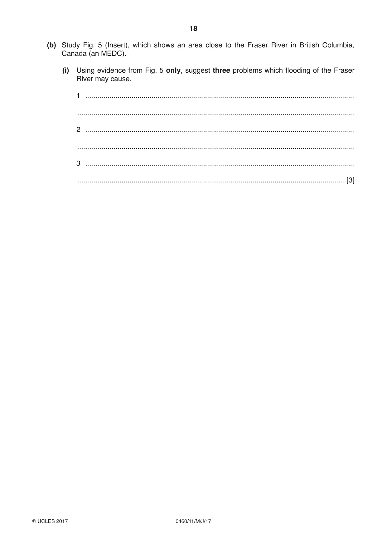 Cambridge IGCSE Geography 0460 2017 May/June Paper 1 · Variant 1 question paper, page 18 of 32