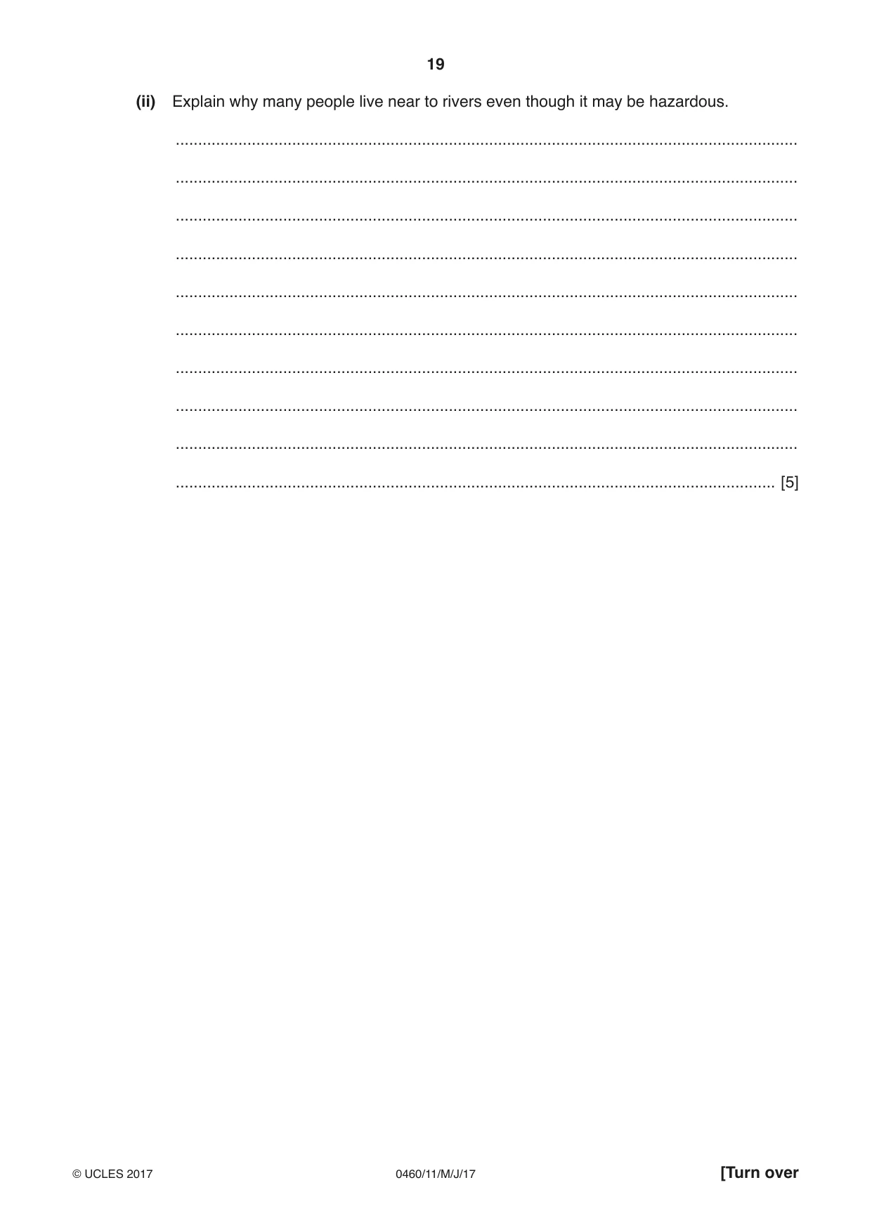 Cambridge IGCSE Geography 0460 2017 May/June Paper 1 · Variant 1 question paper, page 19 of 32