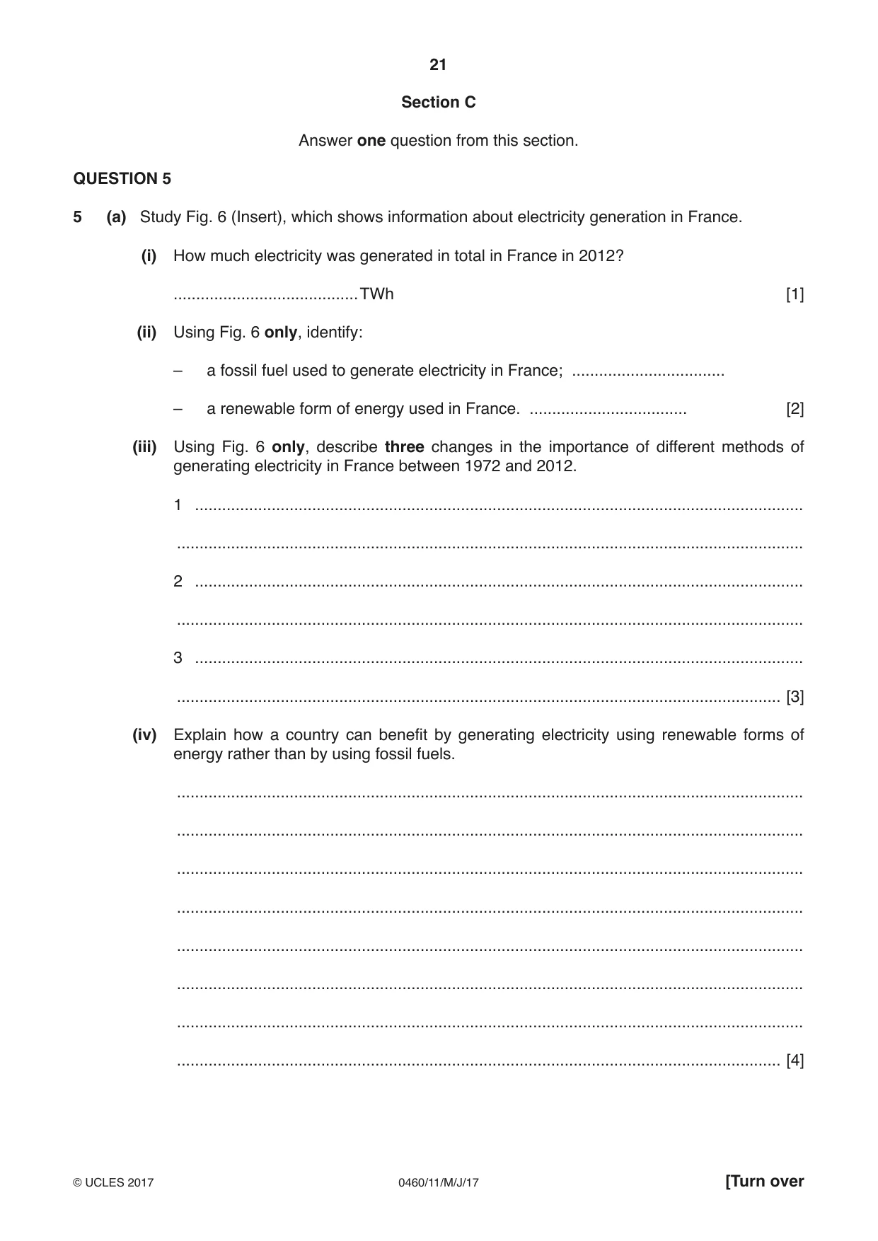 Cambridge IGCSE Geography 0460 2017 May/June Paper 1 · Variant 1 question paper, page 21 of 32