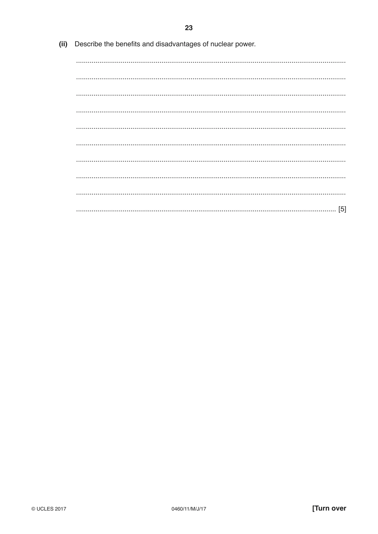 Cambridge IGCSE Geography 0460 2017 May/June Paper 1 · Variant 1 question paper, page 23 of 32