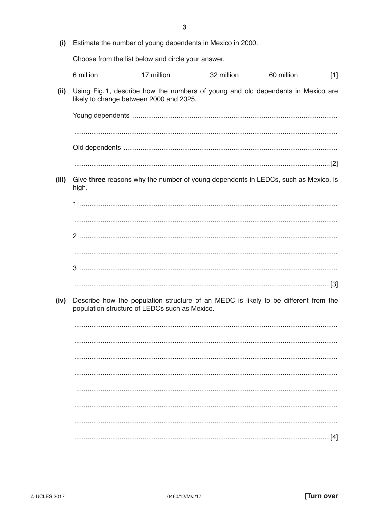 Cambridge IGCSE Geography 0460 2017 May/June Paper 1 · Variant 2 question paper, page 3 of 28