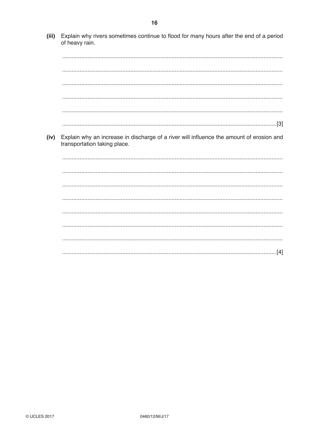 Cambridge IGCSE Geography 0460 2017 May/June Paper 1 · Variant 2 question paper, page 16 of 28
