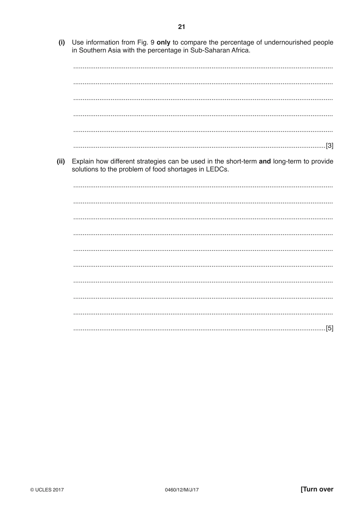 Cambridge IGCSE Geography 0460 2017 May/June Paper 1 · Variant 2 question paper, page 21 of 28