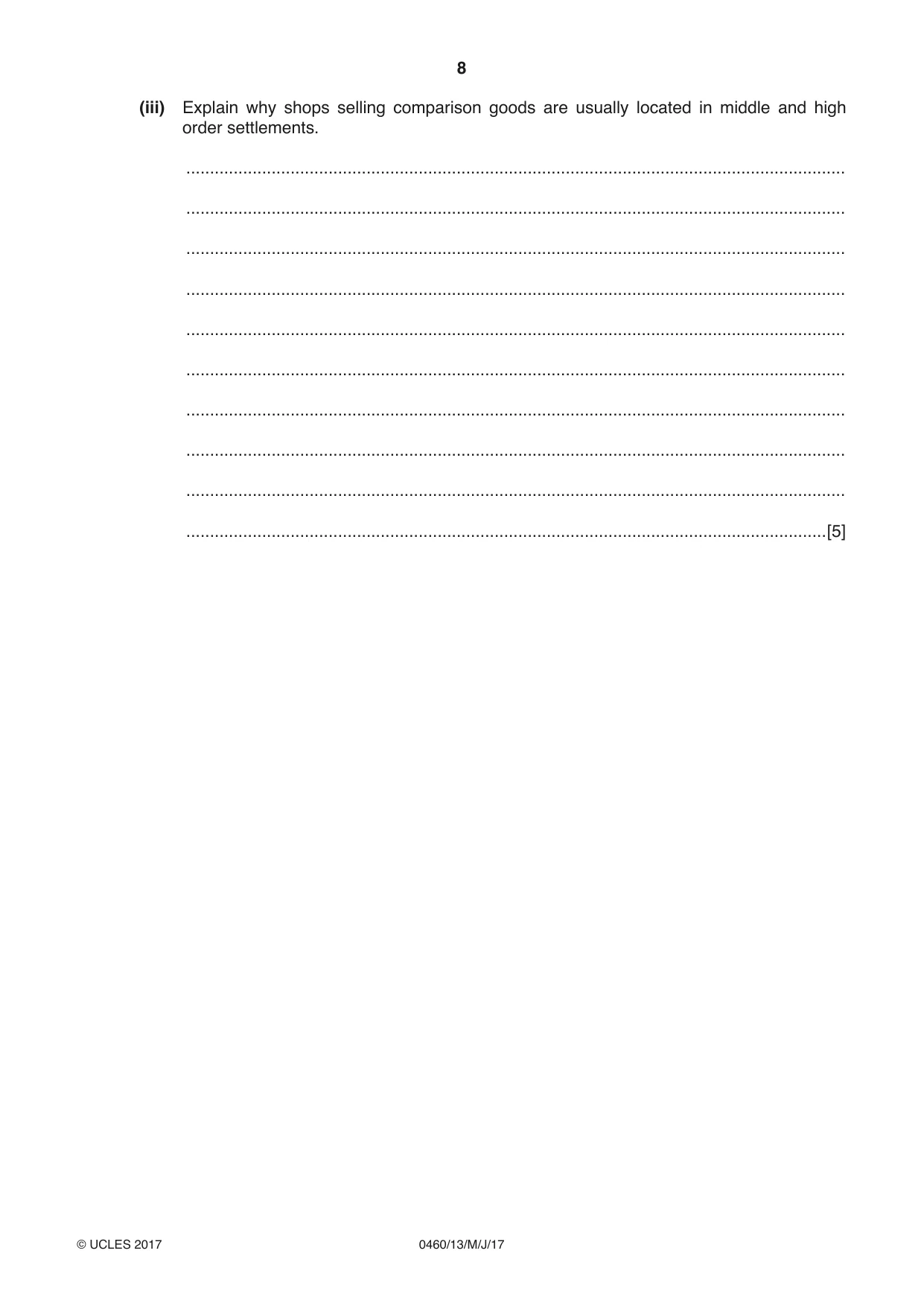 Cambridge IGCSE Geography 0460 2017 May/June Paper 1 · Variant 3 question paper, page 8 of 28